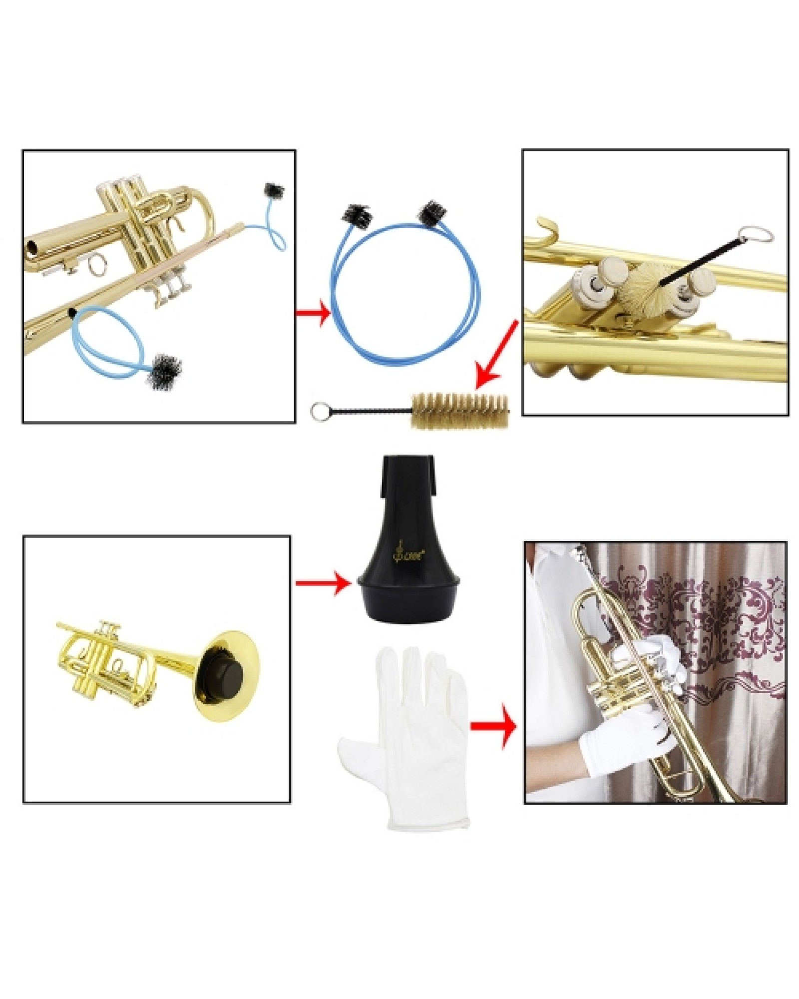 Trumpet Accessory Maintenance Cleaning Care Kit