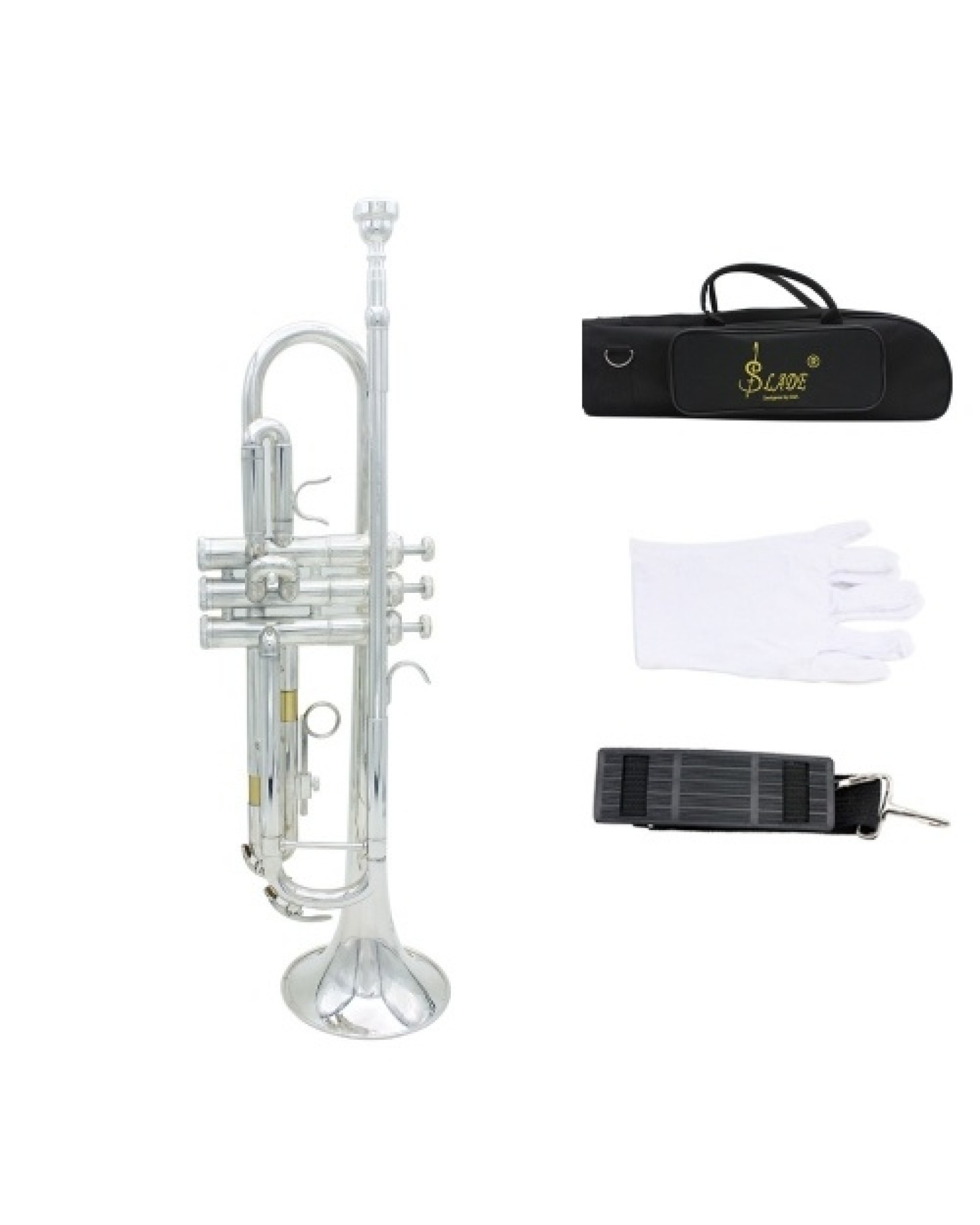 Trumpet Bb B Flat Brass Exquisite with Mouthpiece Gloves