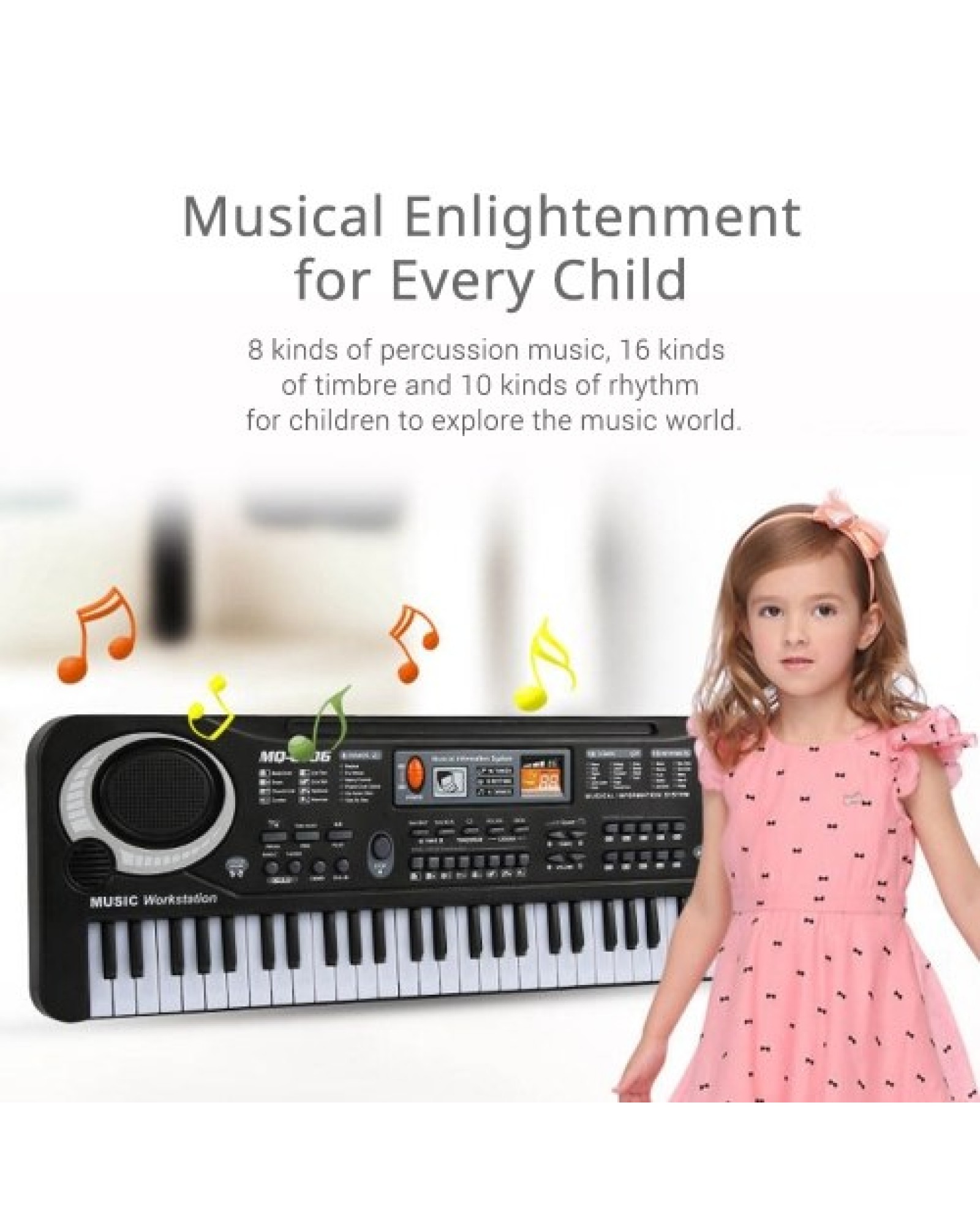 61 Keys Electronic Organ USB Digital Keyboard Piano Musical Instrument Kids Toy with Microphone