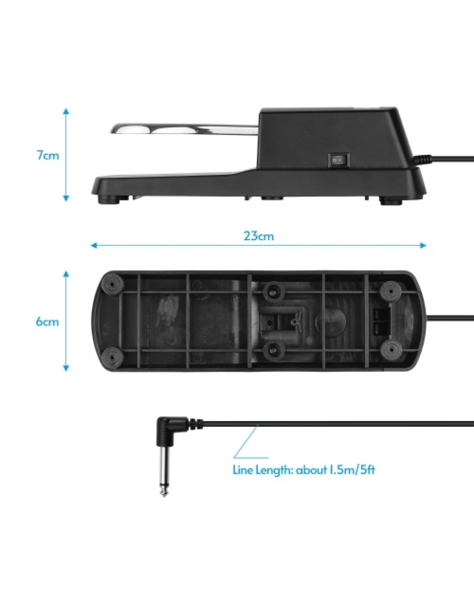 Piano Sustain Pedal Keyboard Damper Pedal 6.35mm Plug