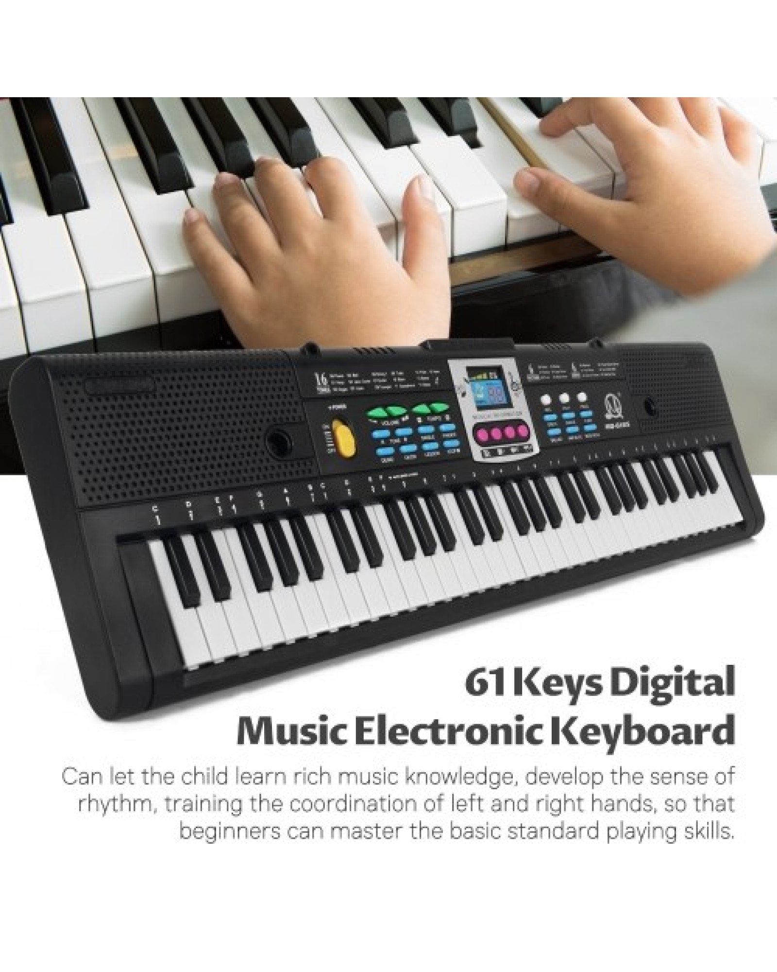 61 Keys Digital Music Electronic Keyboard Kids Multifunctional Electric Piano