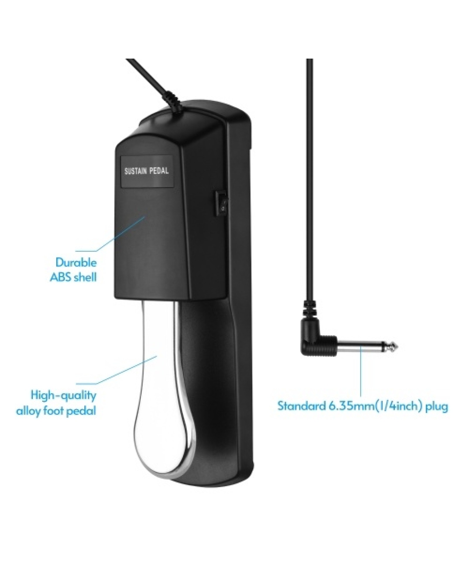 Piano Sustain Pedal Keyboard Damper Pedal 6.35mm Plug