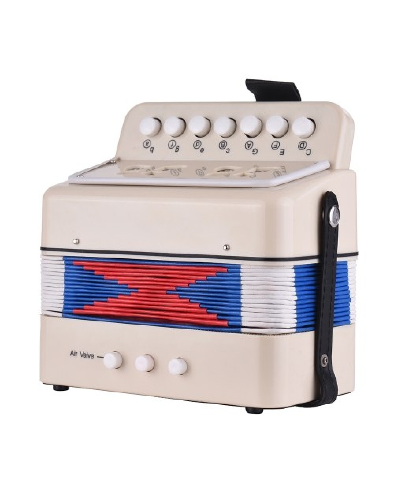 Mini 10-Button Kids Accordion Toy Supports Bass Chords 14 Notes with Cleaning Cloth Educational Music Instrument for Children