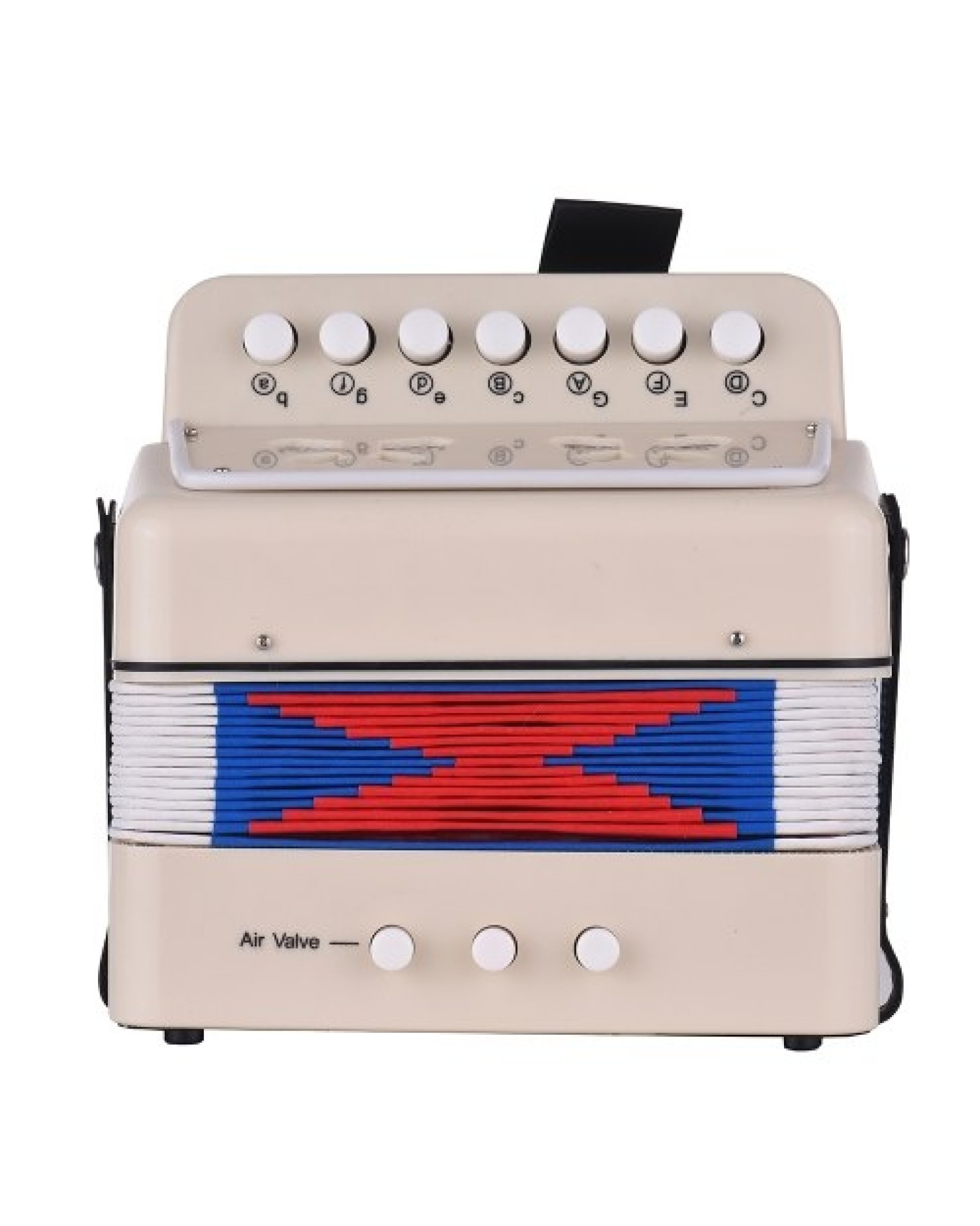 Mini 10-Button Kids Accordion Toy Supports Bass Chords 14 Notes with Cleaning Cloth Educational Music Instrument for Children