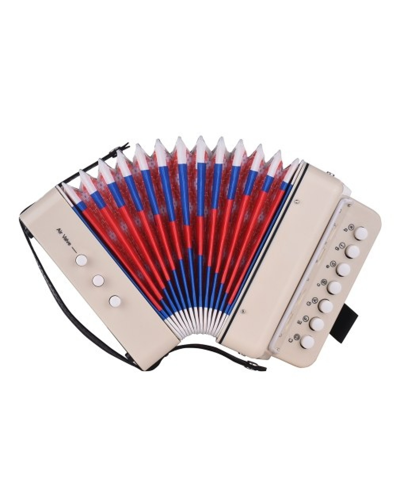 Mini 10-Button Kids Accordion Toy Supports Bass Chords 14 Notes with Cleaning Cloth Educational Music Instrument for Children