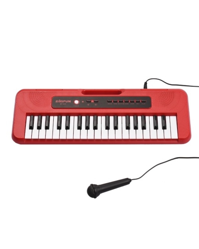 BIGFUN 37 Key Children Electronic Piano with Mini Microphone Preset 10 Demos Supports Recording Headphone/ Aux in Jack Portable 