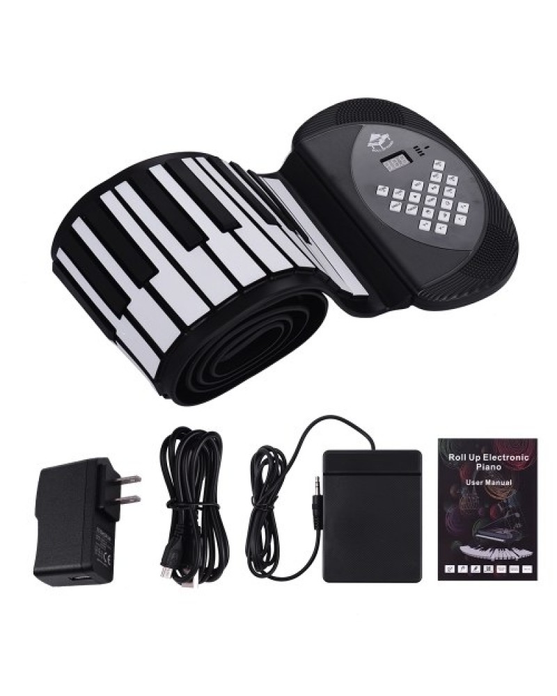 88 Keys MIDI Roll Up Piano Electronic Silicon Keyboard Built-in Stereo Speaker 1200mA Li-ion Battery Support BT Connection Recor