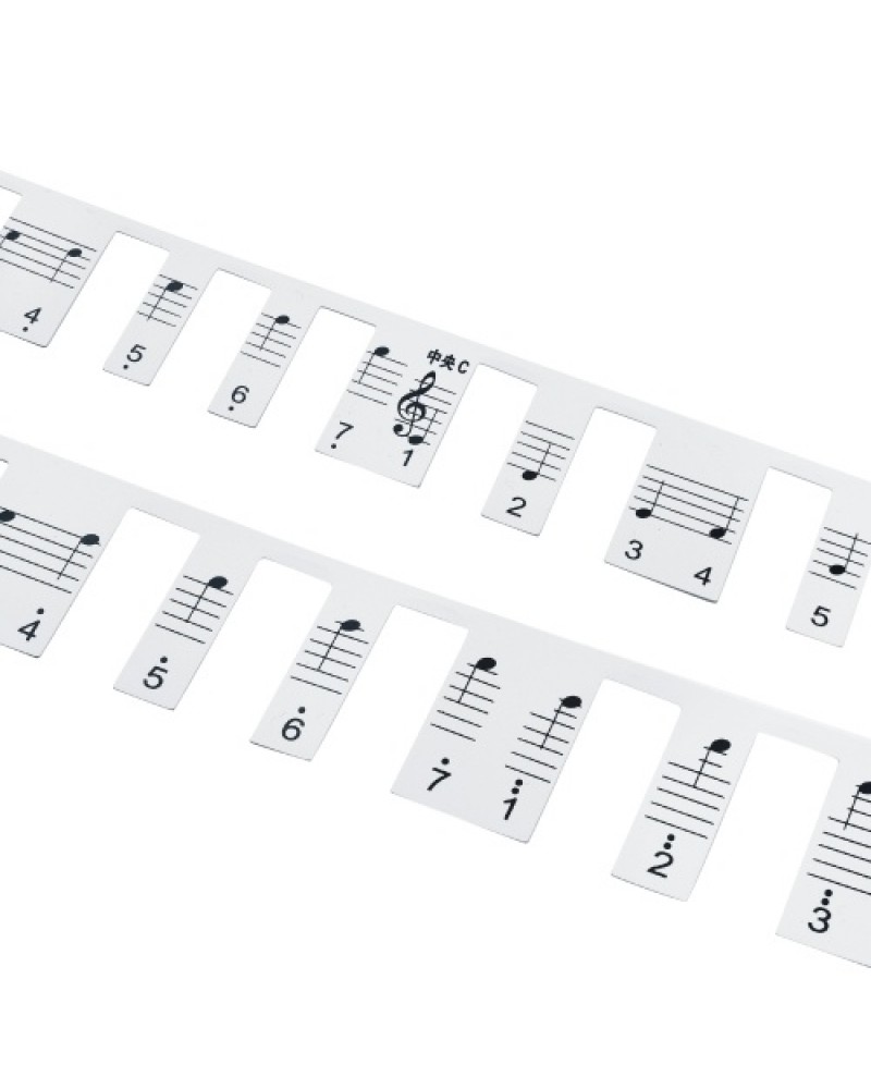 88-key Piano Note Chart Non-sticking Removable Piano Keyboard Stickers with Music Stave &amp; Numbered Musical Notation for Kids