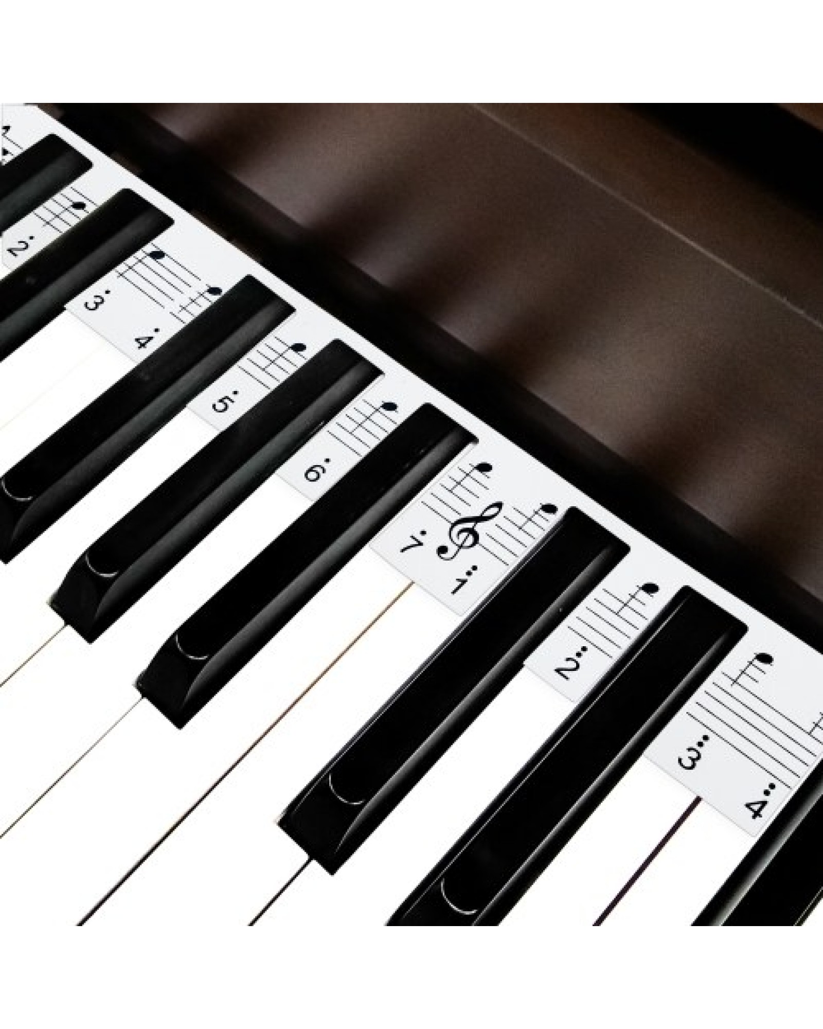 88-key Piano Note Chart Non-sticking Removable Piano Keyboard Stickers with Music Stave &amp; Numbered Musical Notation for Kids