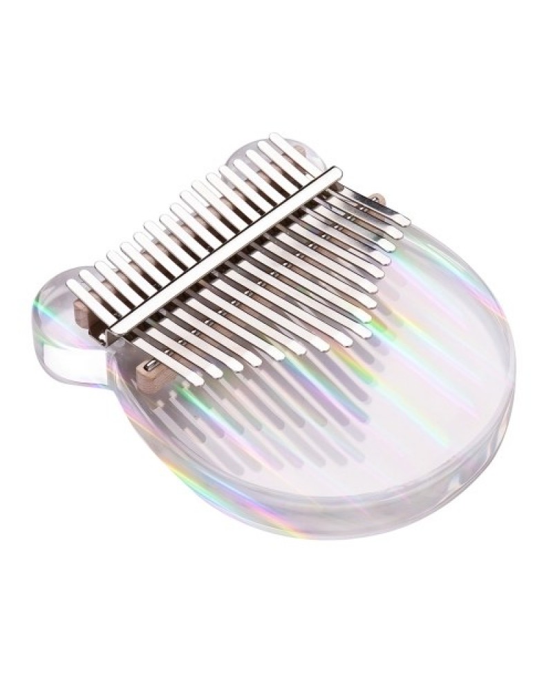 17-Key Kalimba Piano Transparent Acrylic Material with Carry Bag Musical Note Stickers Tuning Hammer Cleaning Cloth Musical Gift