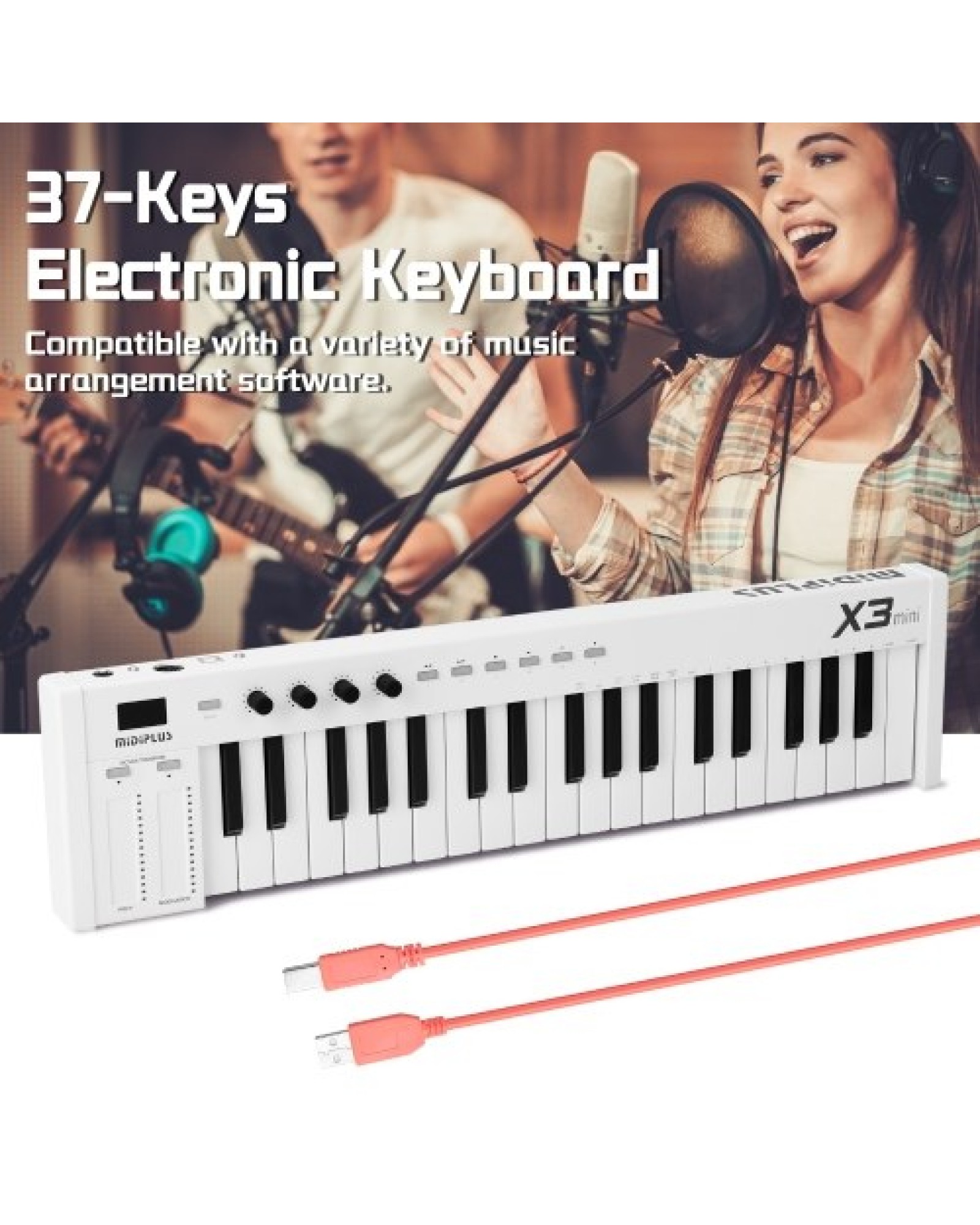 37-Keys Multi-funcation MIDI Keyboard Portable Electronic Piano Digital Orchestrations Keyboard Musical Instrument