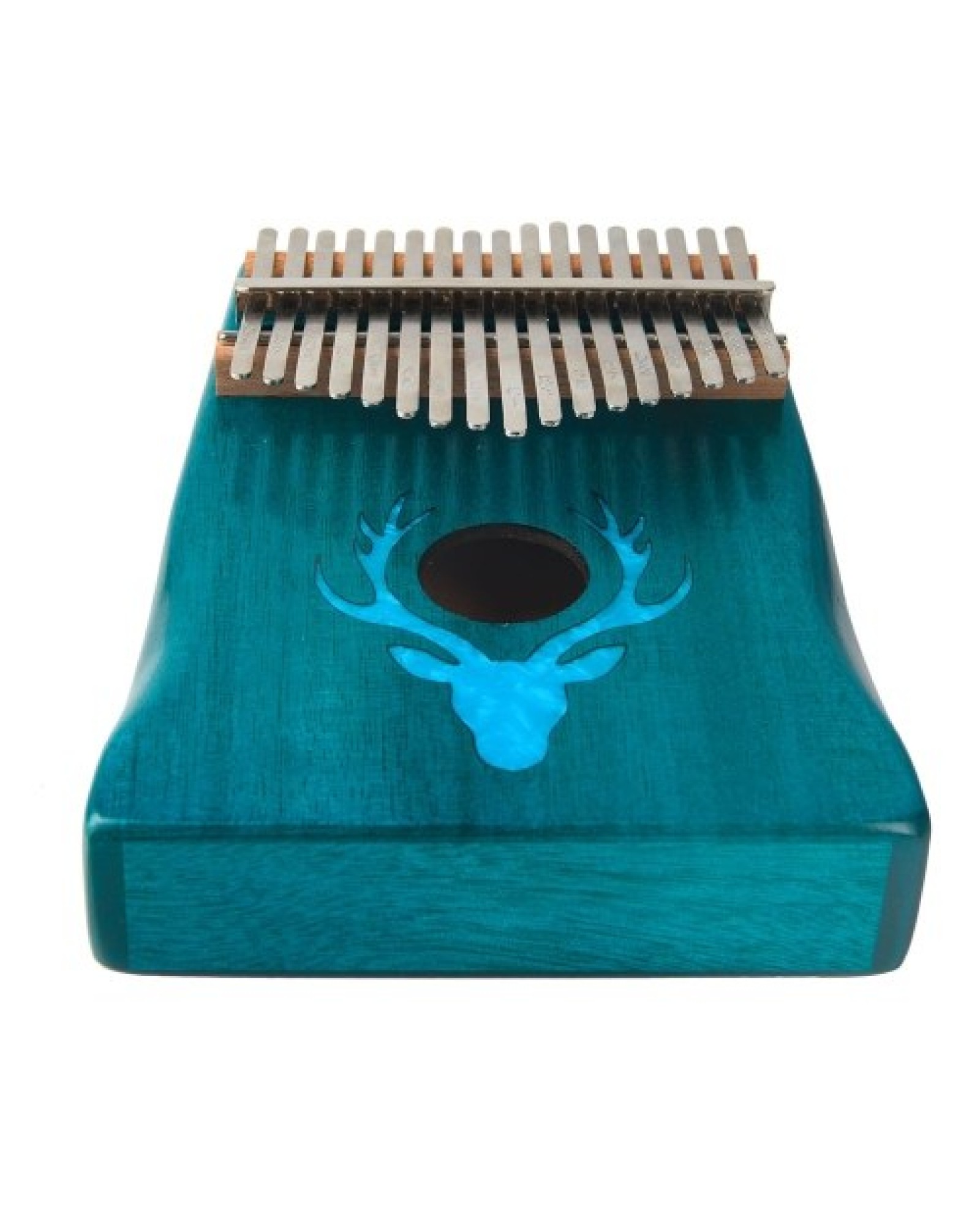17 Keys Kalimba Elk Thumb Piano with Hammer Portable Musical Instrument Dreamy Elk Blue Color