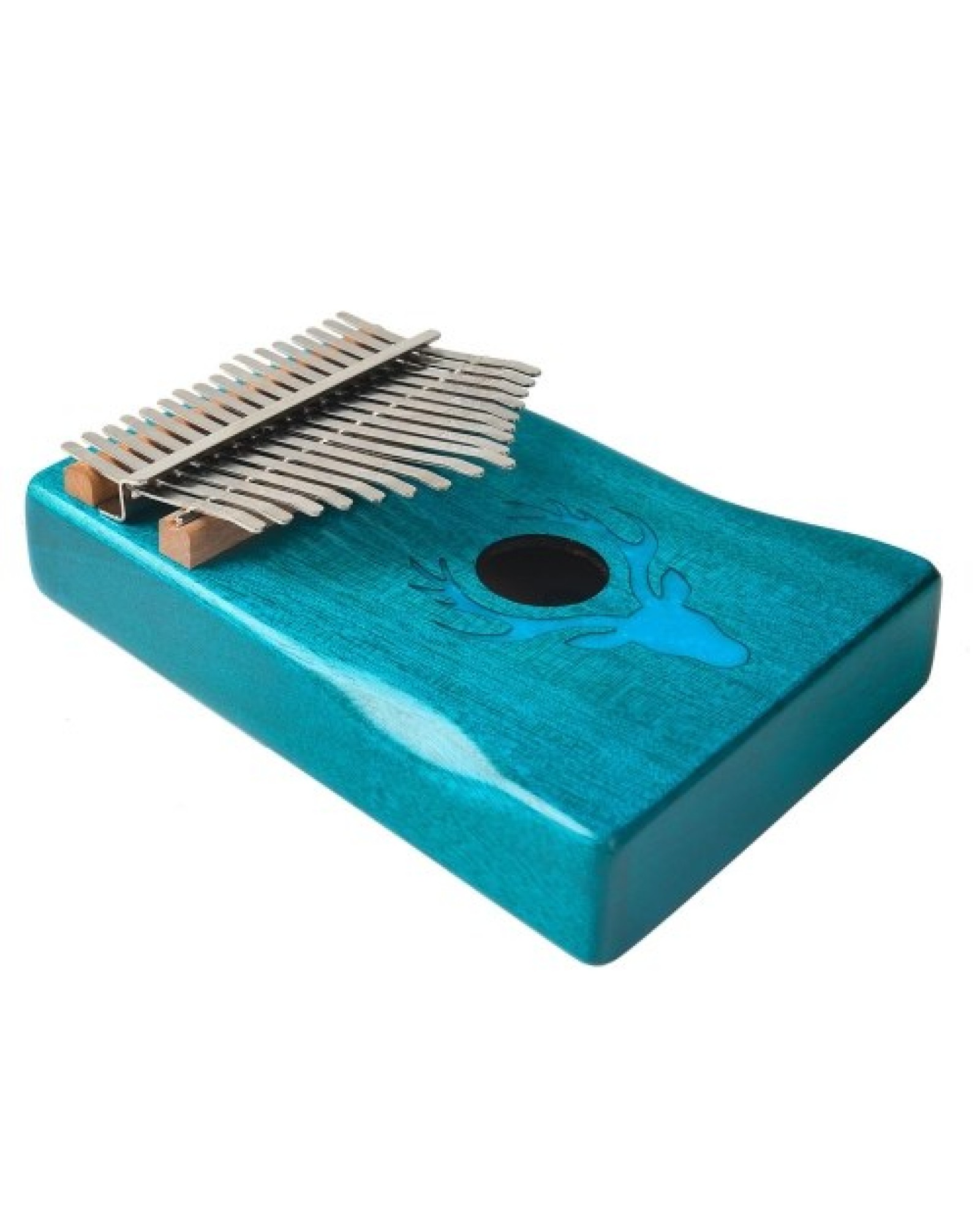 17 Keys Kalimba Elk Thumb Piano with Hammer Portable Musical Instrument Dreamy Elk Blue Color