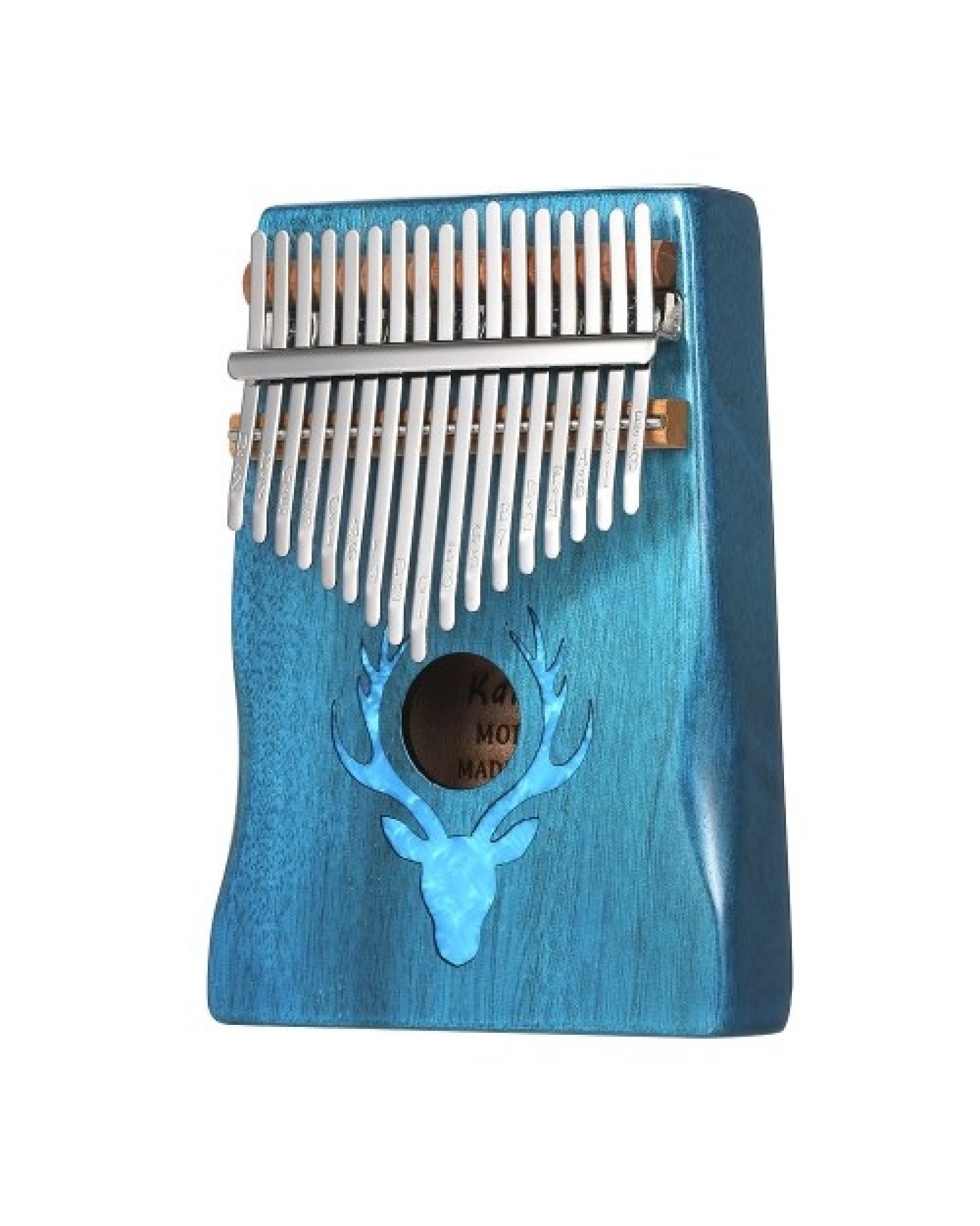 17 Keys Kalimba Elk Thumb Piano with Hammer Portable Musical Instrument Dreamy Elk Blue Color