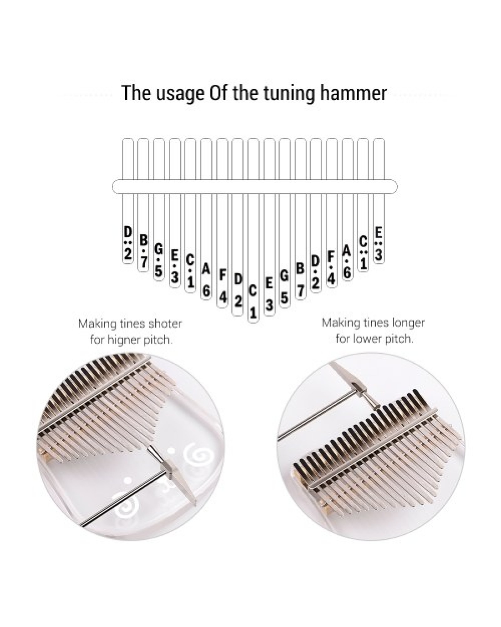 21-Key Cute Transparent Thumb Piano Kalimba Acrylic Material