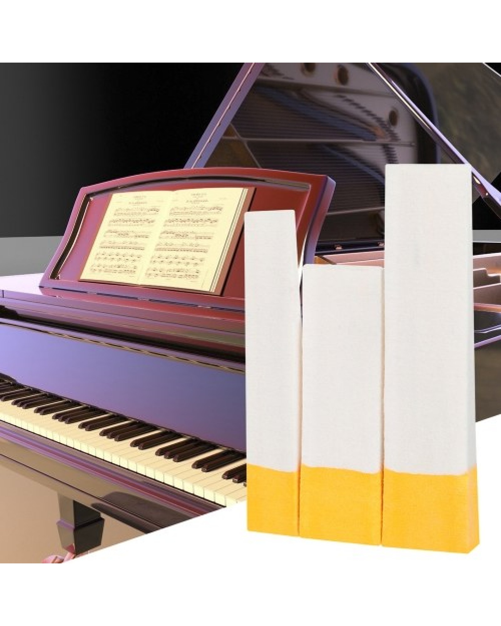 3pcs Piano Felt Wedge Mutes Tool for Piano Repairing Maintenance Accessories