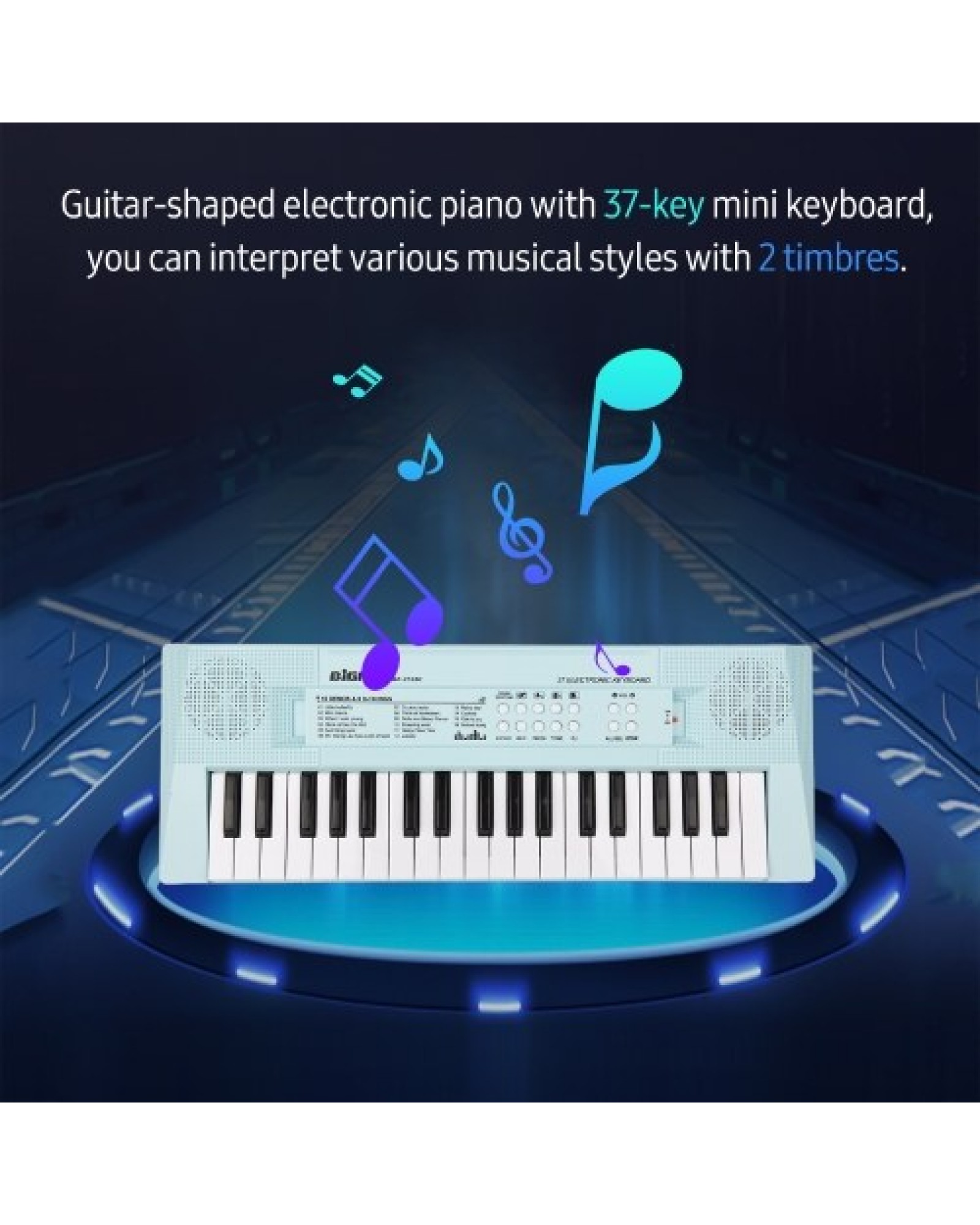 Electronic Piano with Mini Keyboard 37-Key Electronic Keyboard Piano Children' s Piano Pink