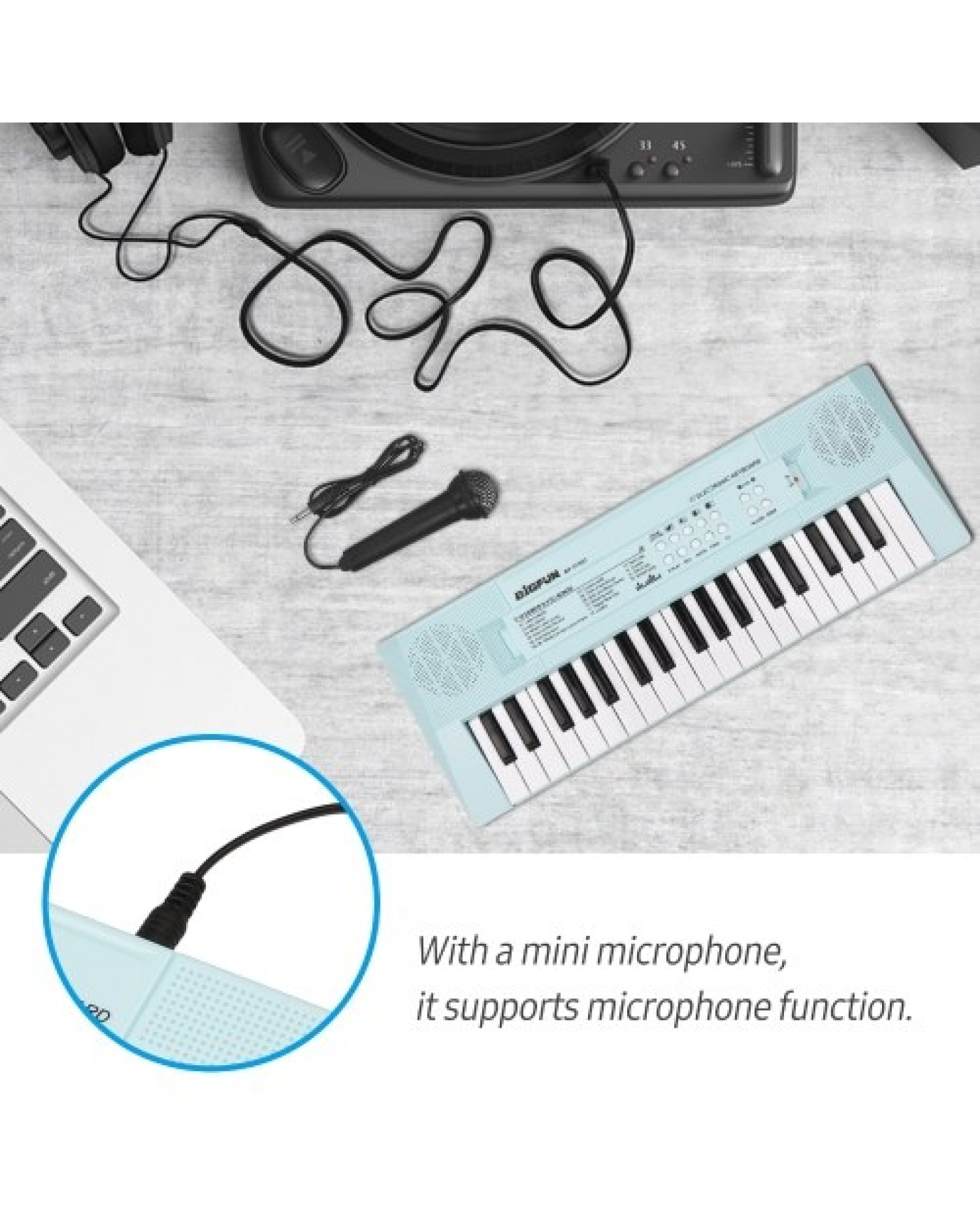 Electronic Piano with Mini Keyboard 37-Key Electronic Keyboard Piano Children' s Piano Pink
