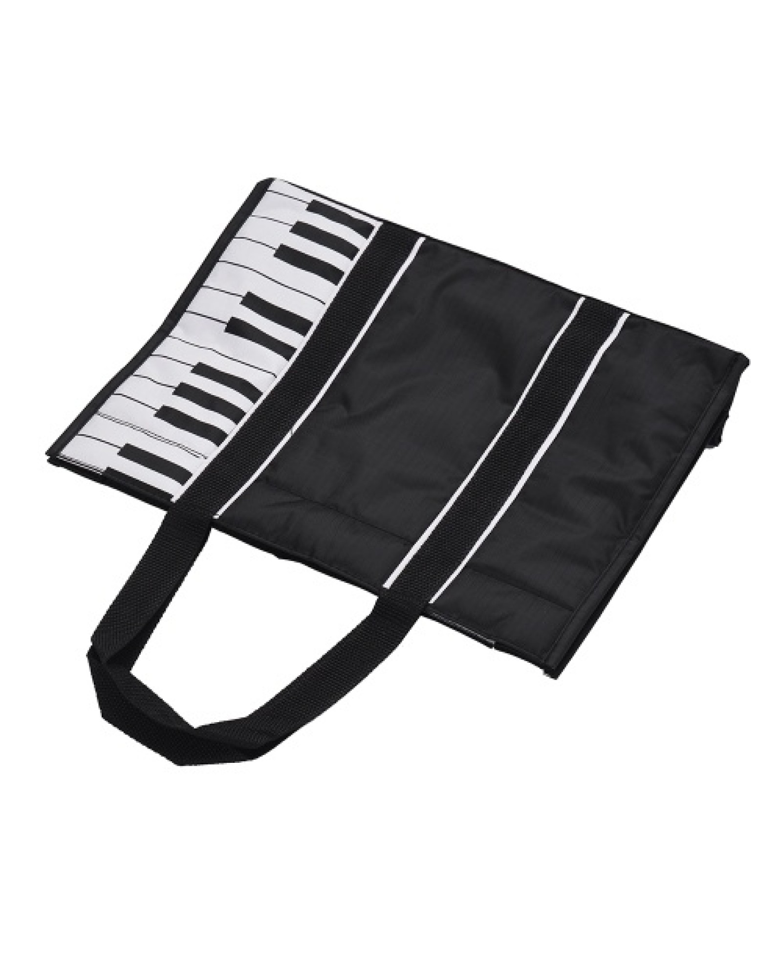 Waterproof Handbag Music Tote Shoulder Grocery Shopping Bag 5mm Cotton Padding with Piano Key Pattern