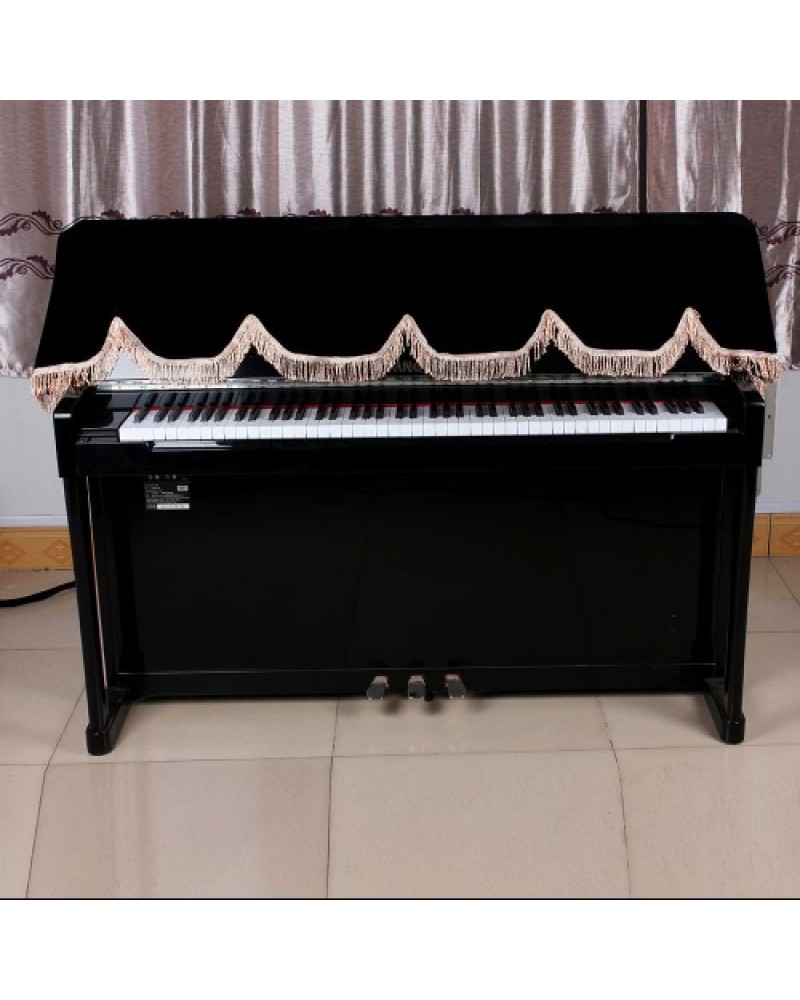 88-key Electronic Piano Keyboard Cover PleucheFastener Tape Decorated with Fringes Beautiful