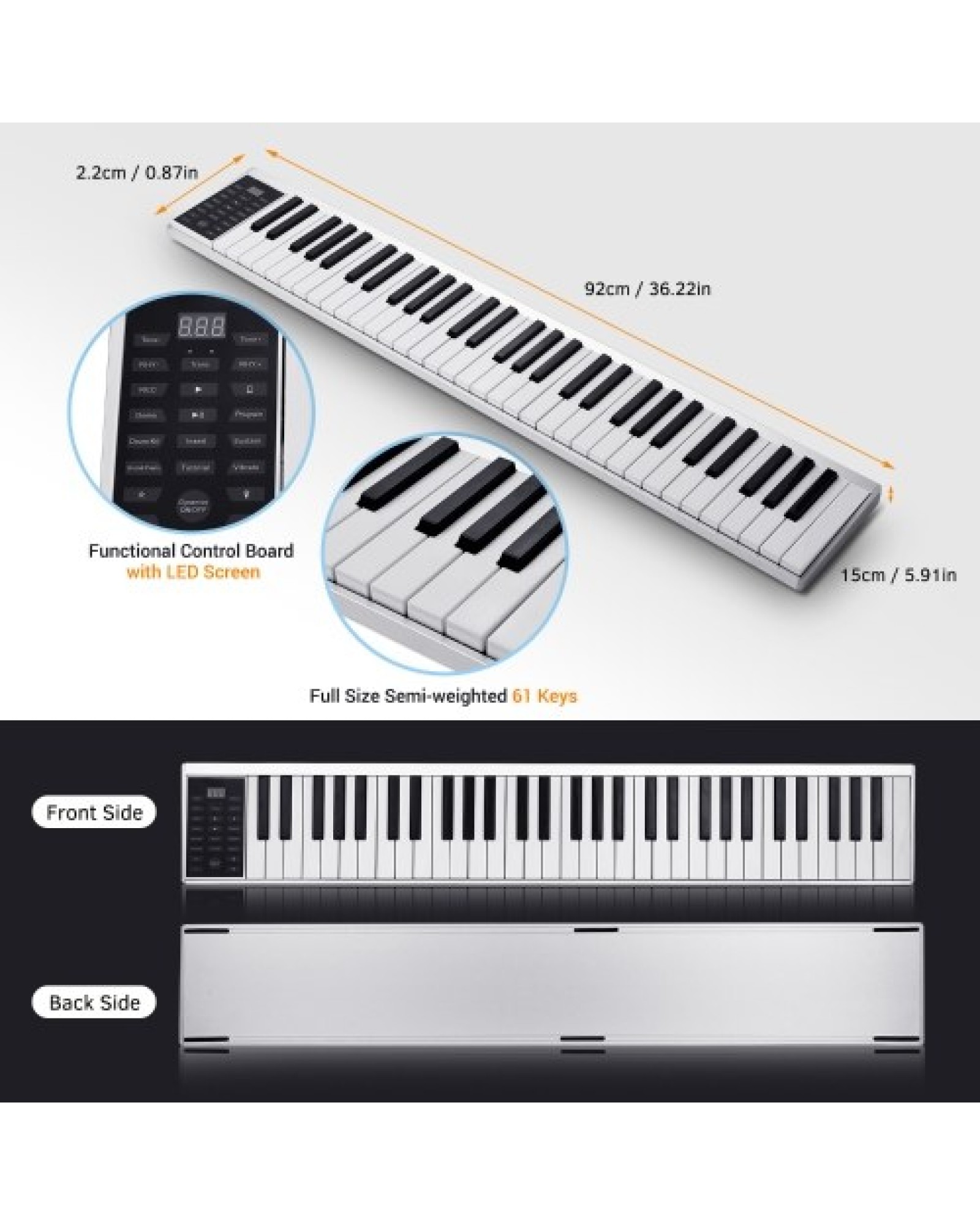 61 Keys Digital Electronic Piano Keyboard MIDI Output