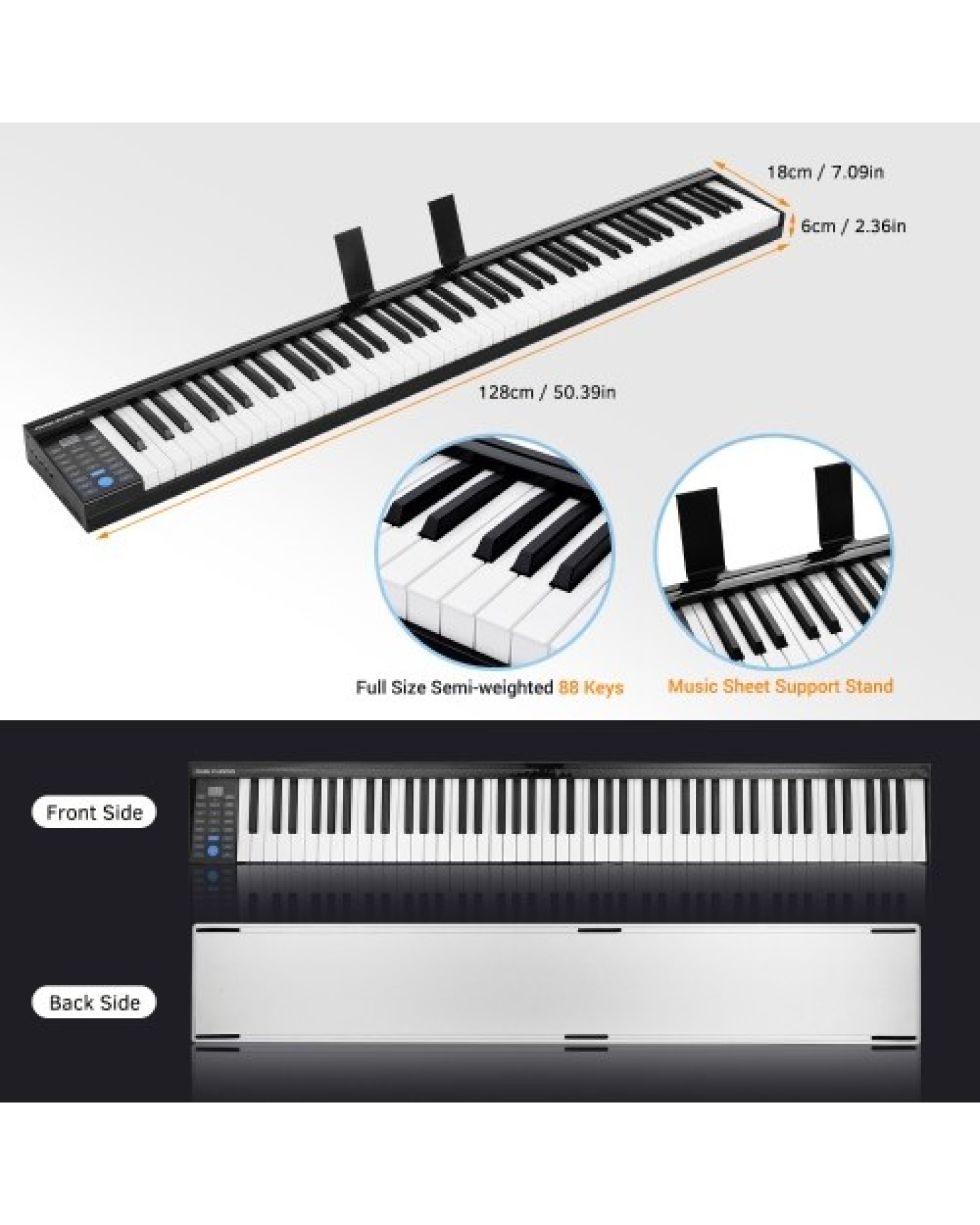 88 Keys Digital Electronic Piano Keyboard MIDI Output