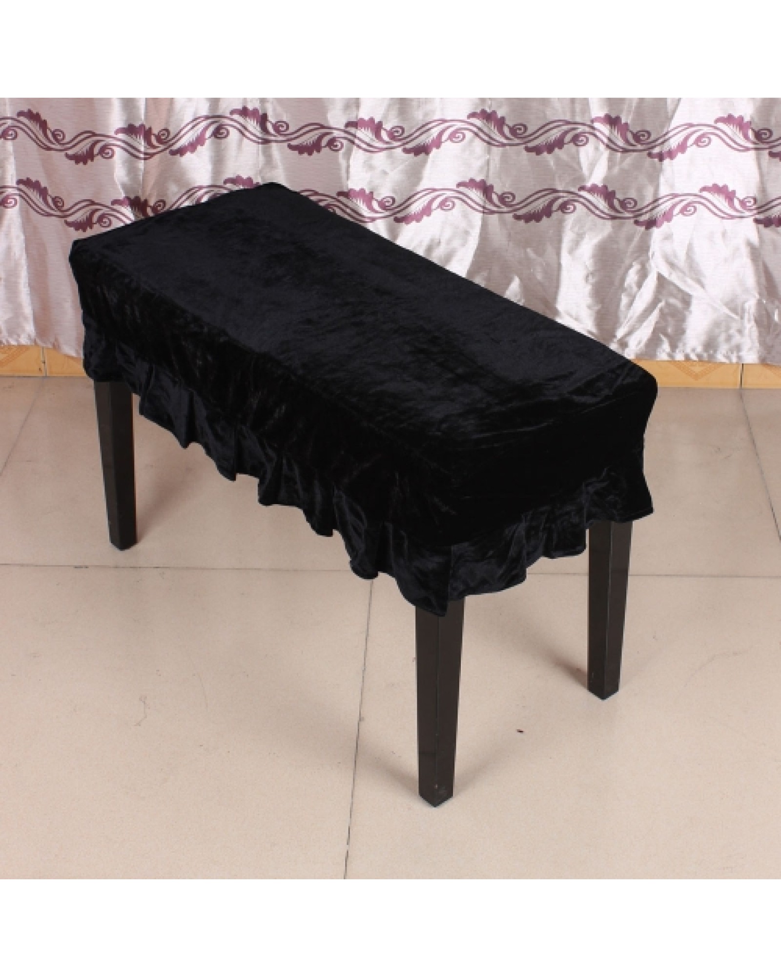 Piano Stool Chair Bench Cover Pleuche Decorated with Macrame 75 * 35cm for Piano Dual Seat Bench Universal Beautiful