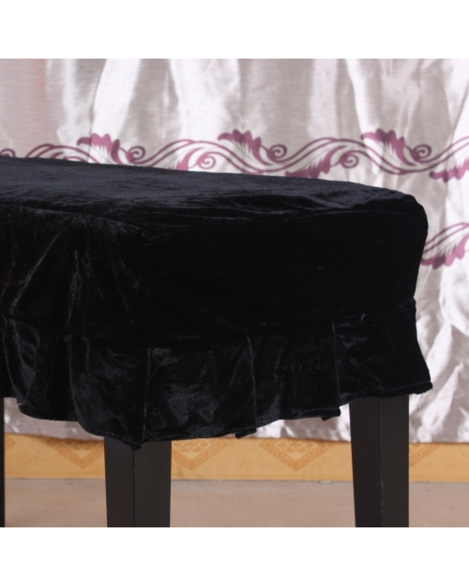 Piano Stool Chair Bench Cover Pleuche Decorated with Macrame 75 * 35cm for Piano Dual Seat Bench Universal Beautiful