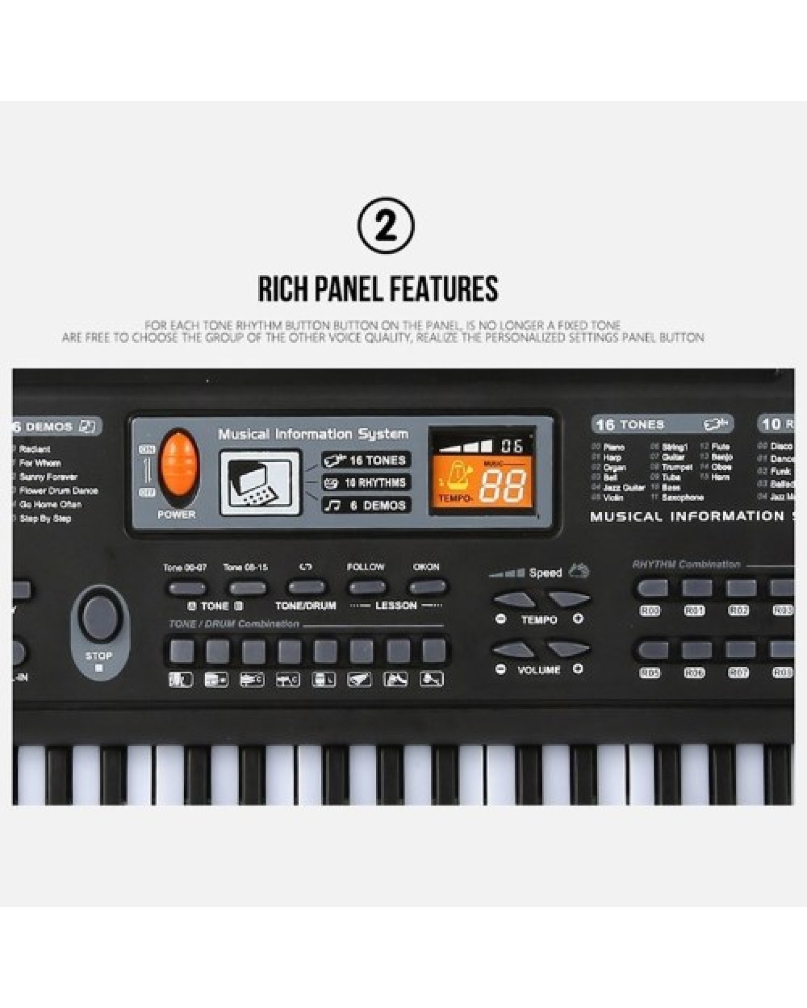 61 Keys Black Digital Music Electronic Keyboard KeyBoard Electric Piano Kids Gift Musical Instrument