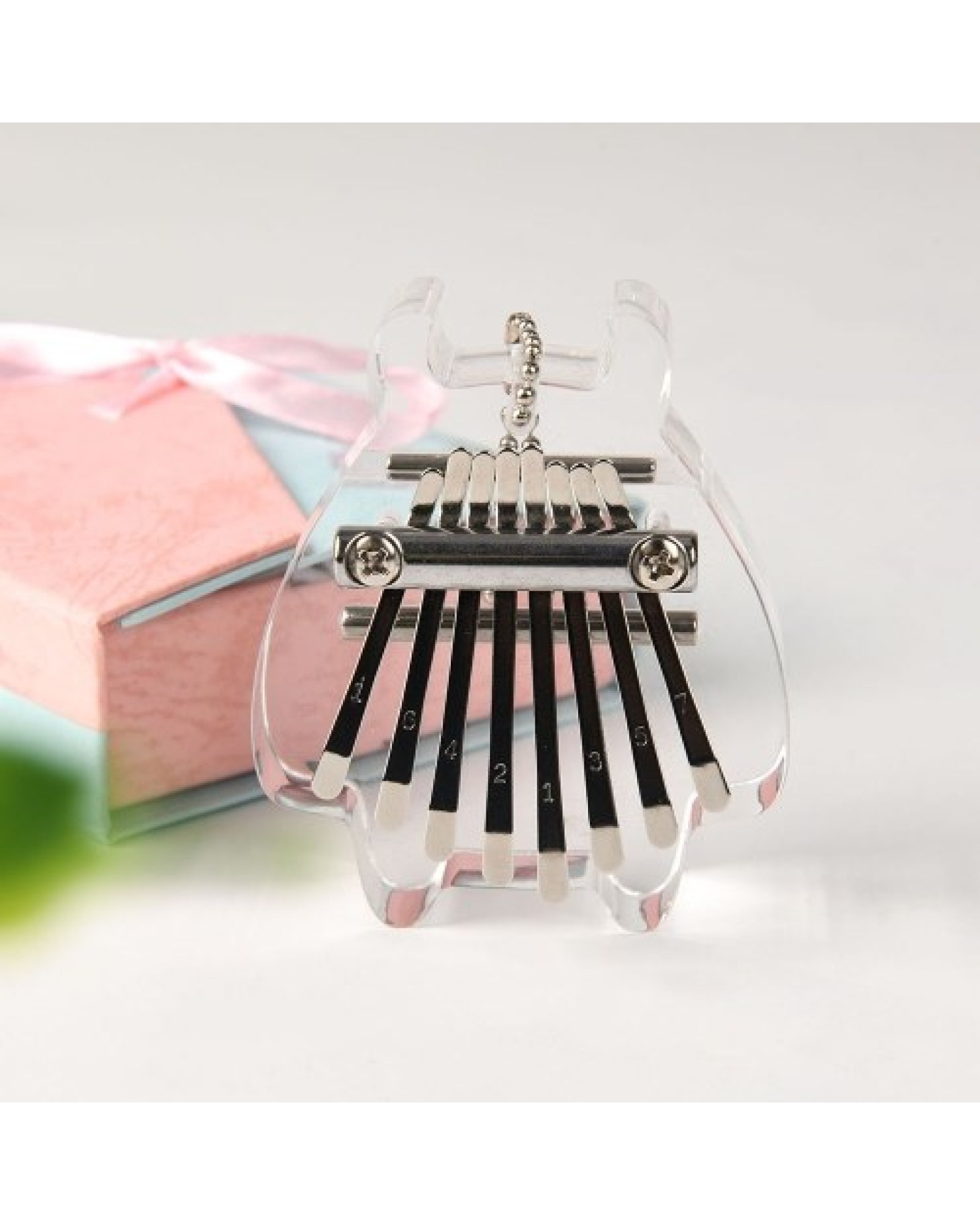Mini 8 Tone Thumb Harp Acrylic Crystal Style Holiday Birthday Children Gifts