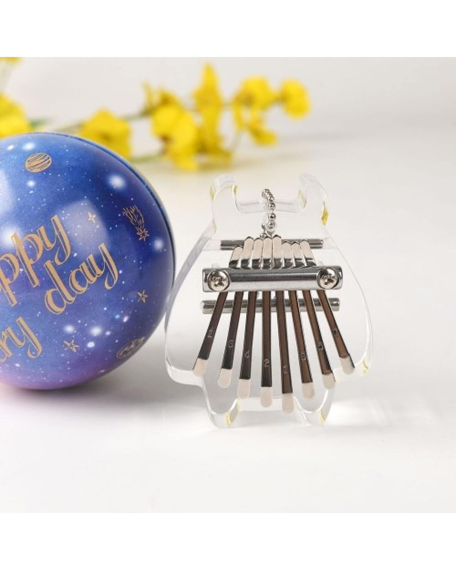 Mini 8 Tone Thumb Harp Acrylic Crystal Style Holiday Birthday Children Gifts