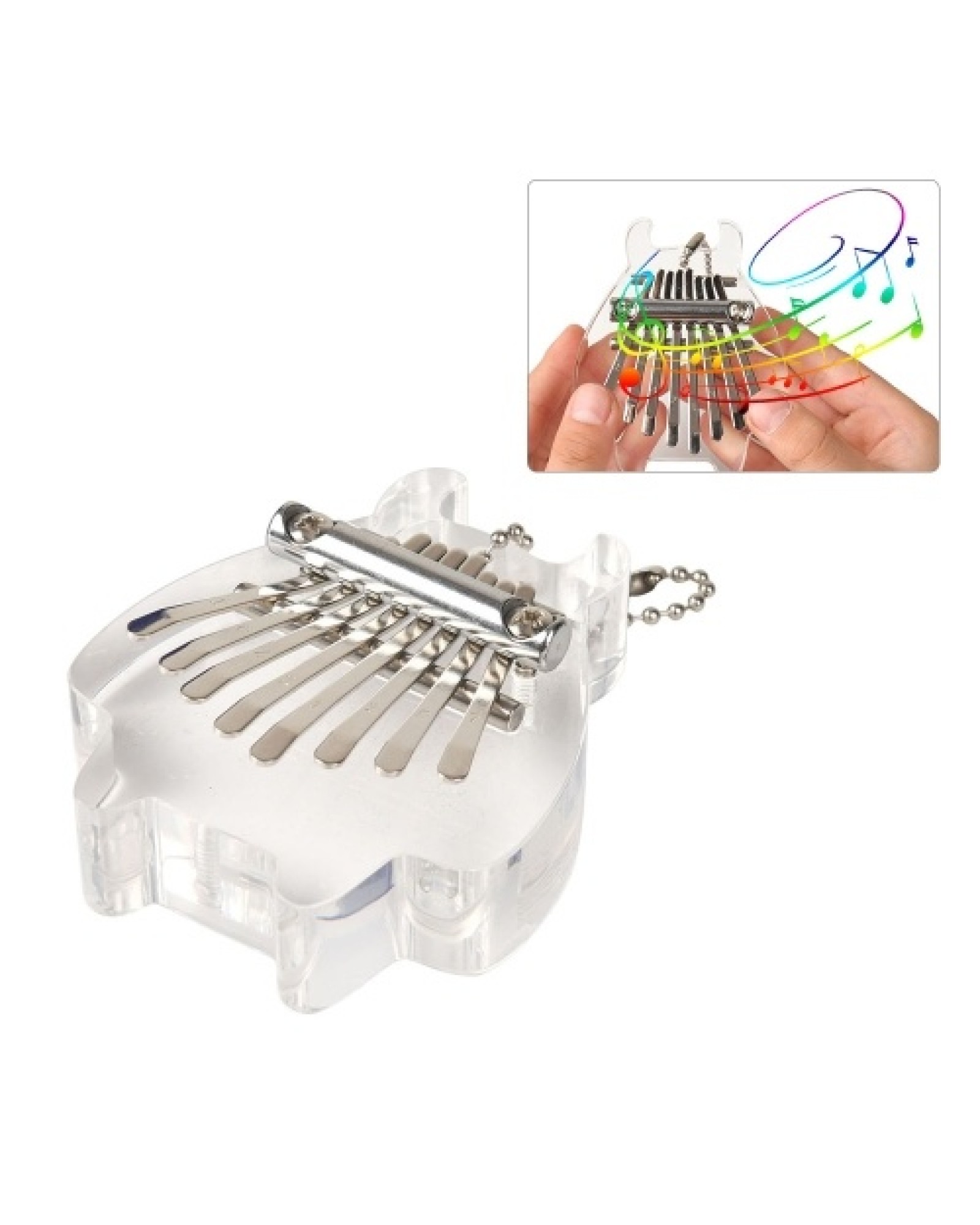 Mini 8 Tone Thumb Harp Acrylic Crystal Style Holiday Birthday Children Gifts