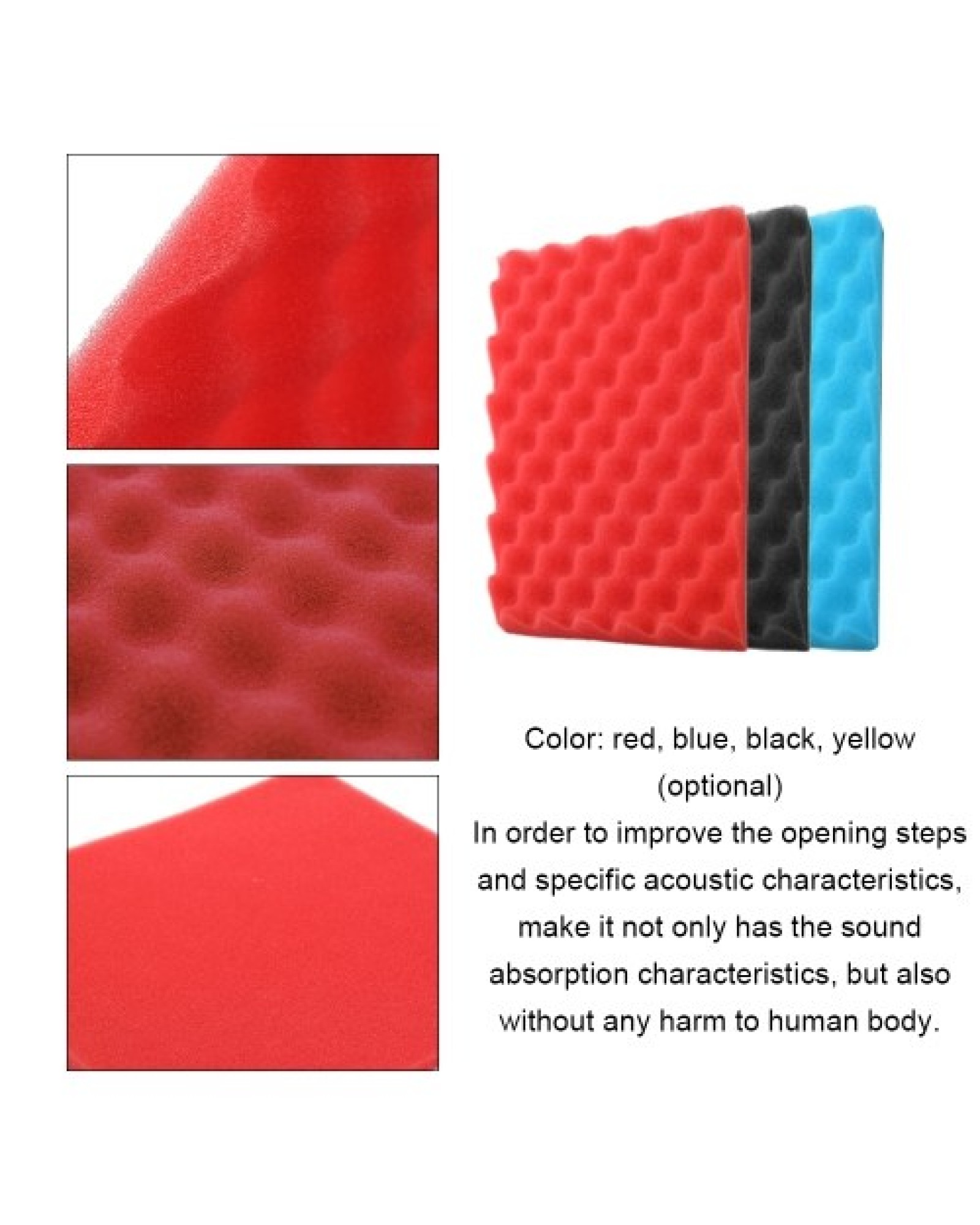 24pcs Recording Soundproof Foam Video Room Sound Noise Insulation Sponge Wall Deadening