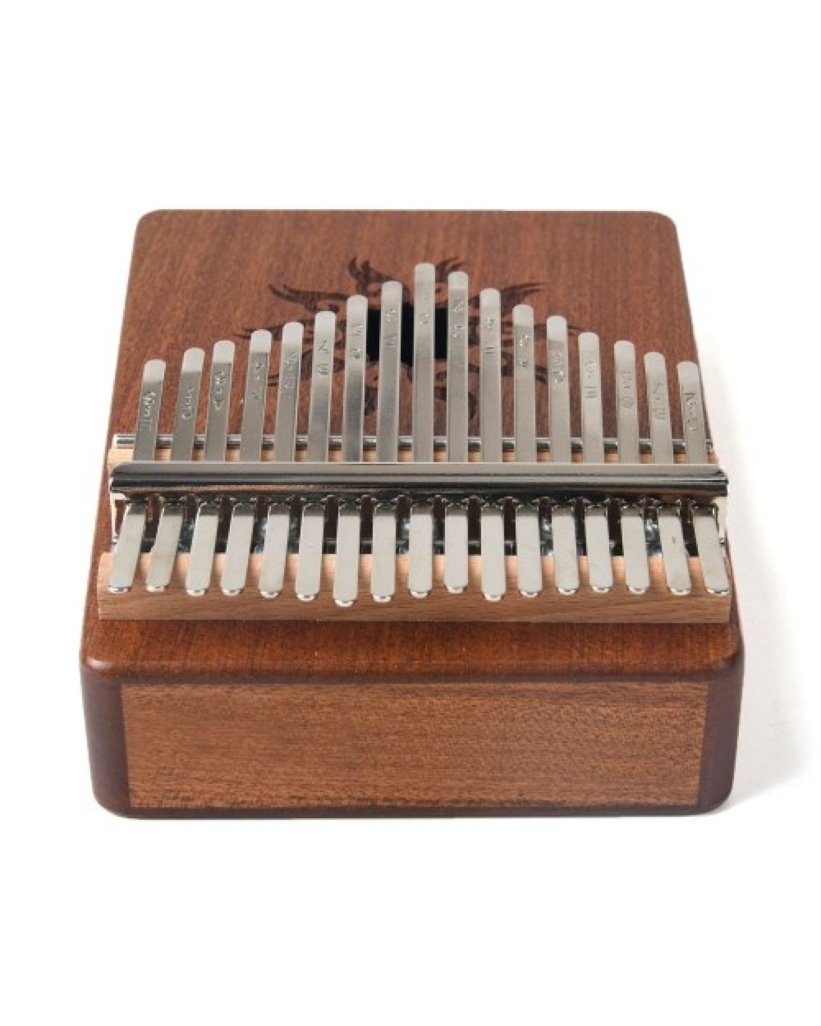 17-Tone Thumb Piano Flame Pattern Pine Wood Musical Instrument with Learning Book Tune Hammer