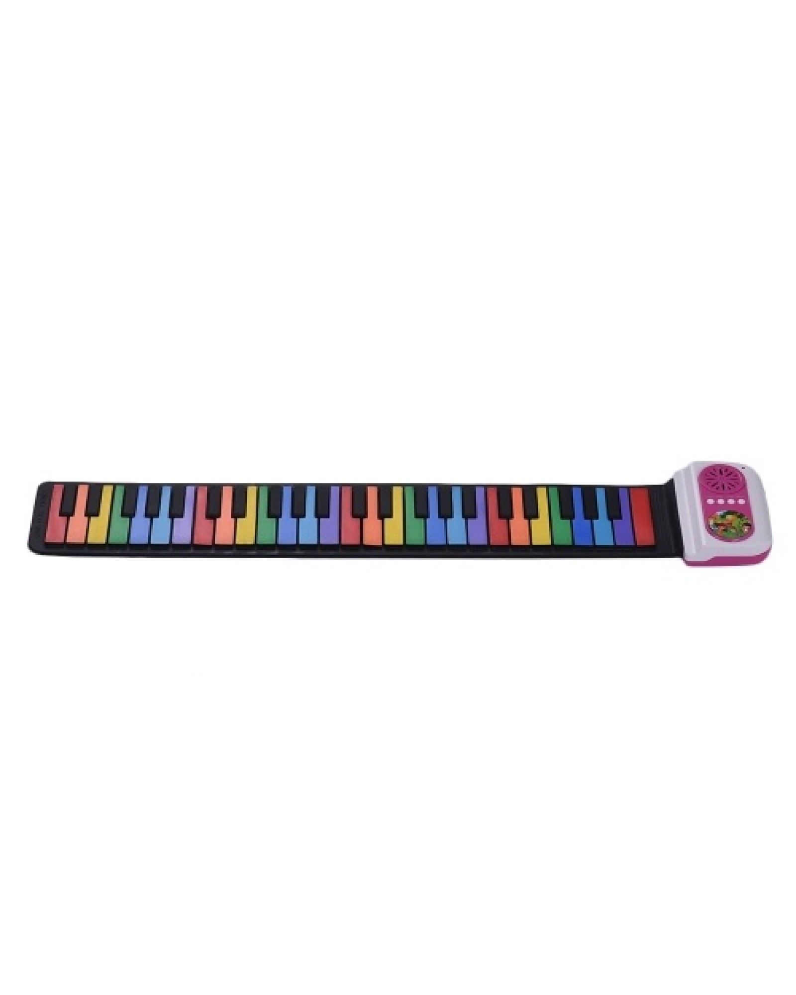 49-Key Portable Roll-Up Piano Silicon Electronic Keyboard Colorful Keys Built-in Speaker Musical Toy for Children Kids