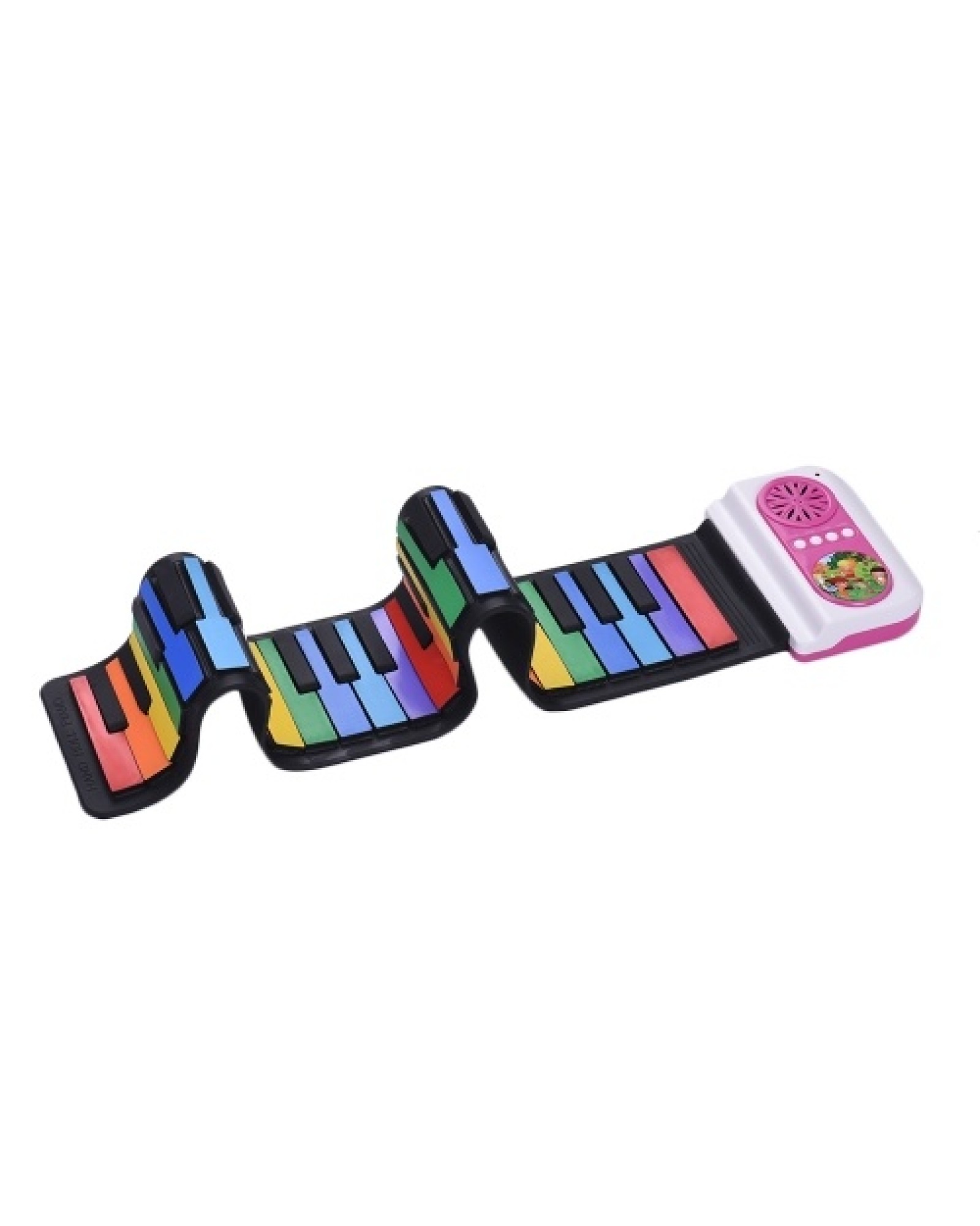 49-Key Portable Roll-Up Piano Silicon Electronic Keyboard Colorful Keys Built-in Speaker Musical Toy for Children Kids