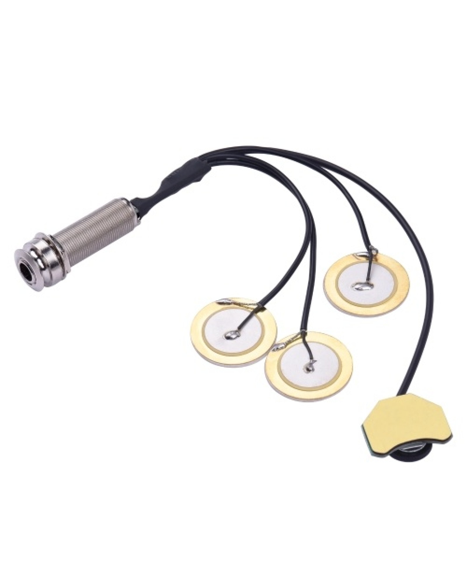 Thumb Piano Pickup Kalimba Pick Up Transducer 6.35mm Output Jack with Volume Control, 3 Transducers