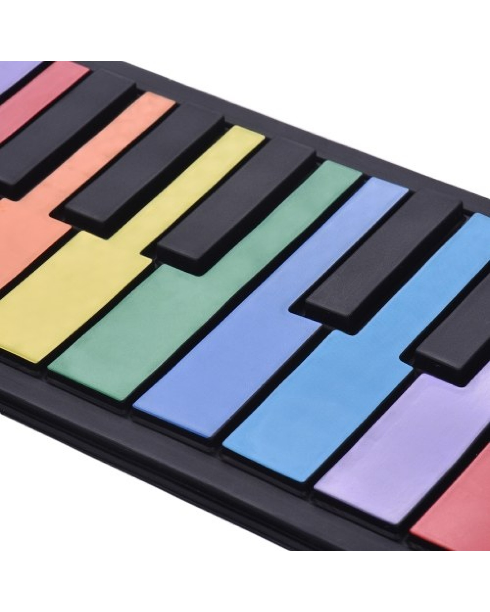 49-Key Portable Roll-Up Piano Silicon Electronic Keyboard Colorful Keys Built-in Speaker Musical Toy for Children Kids