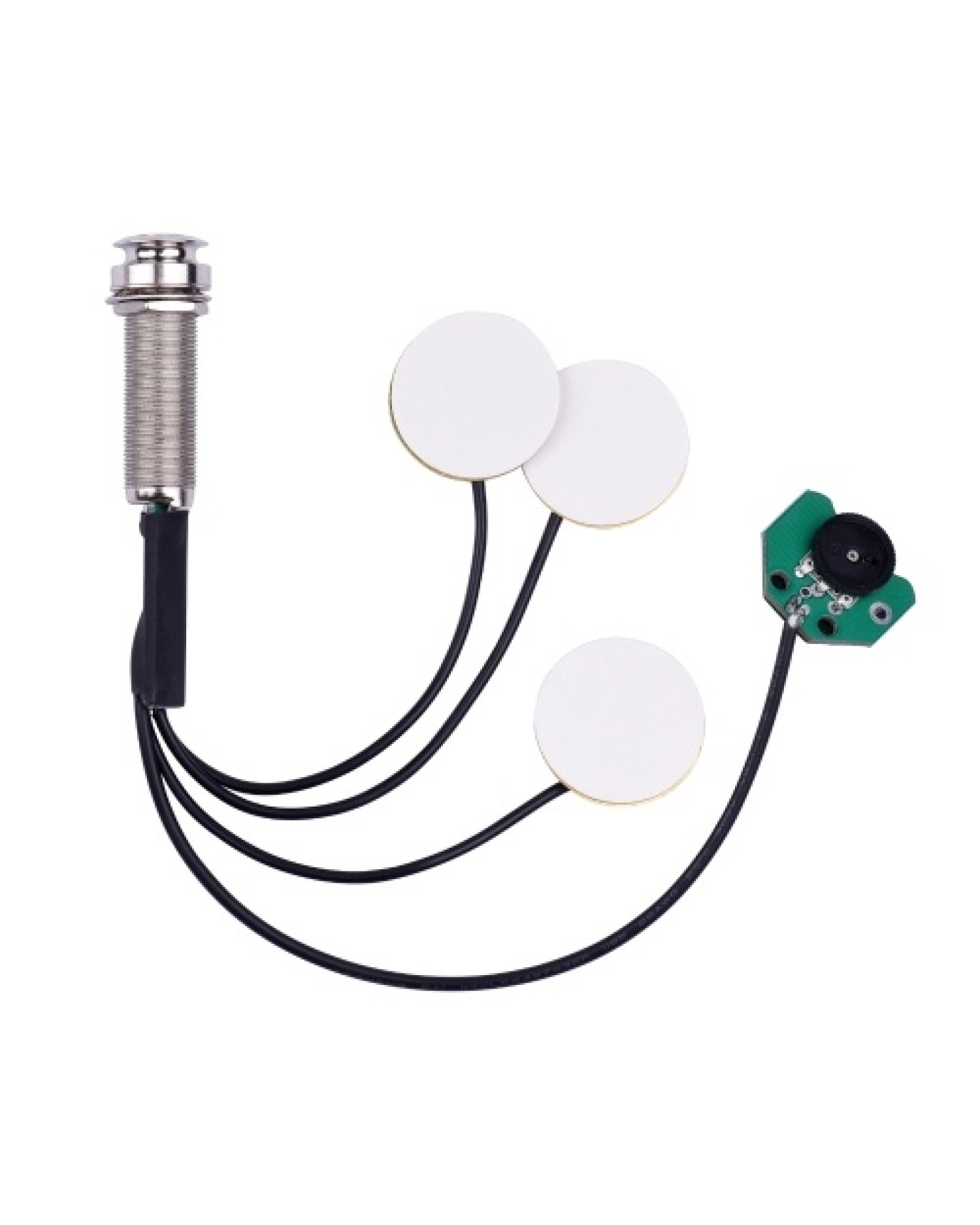 Thumb Piano Pickup Kalimba Pick Up Transducer 6.35mm Output Jack with Volume Control, 3 Transducers