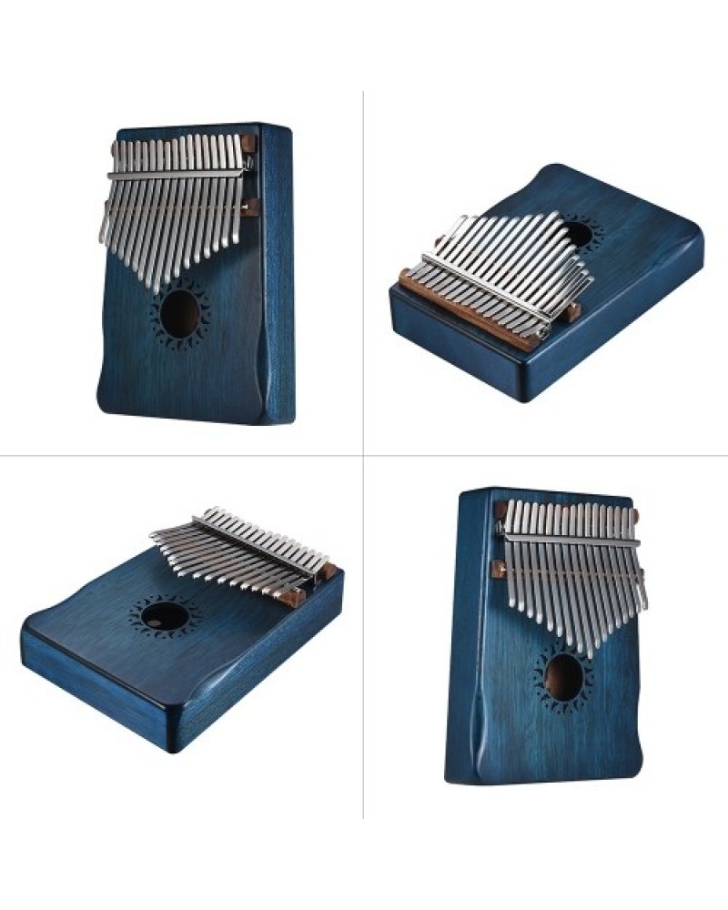 17-Key Portable Kalimba Mbira Thumb Piano Mahogany Solid Wood Musical Instrument Gift for Music Lovers Beginner Students