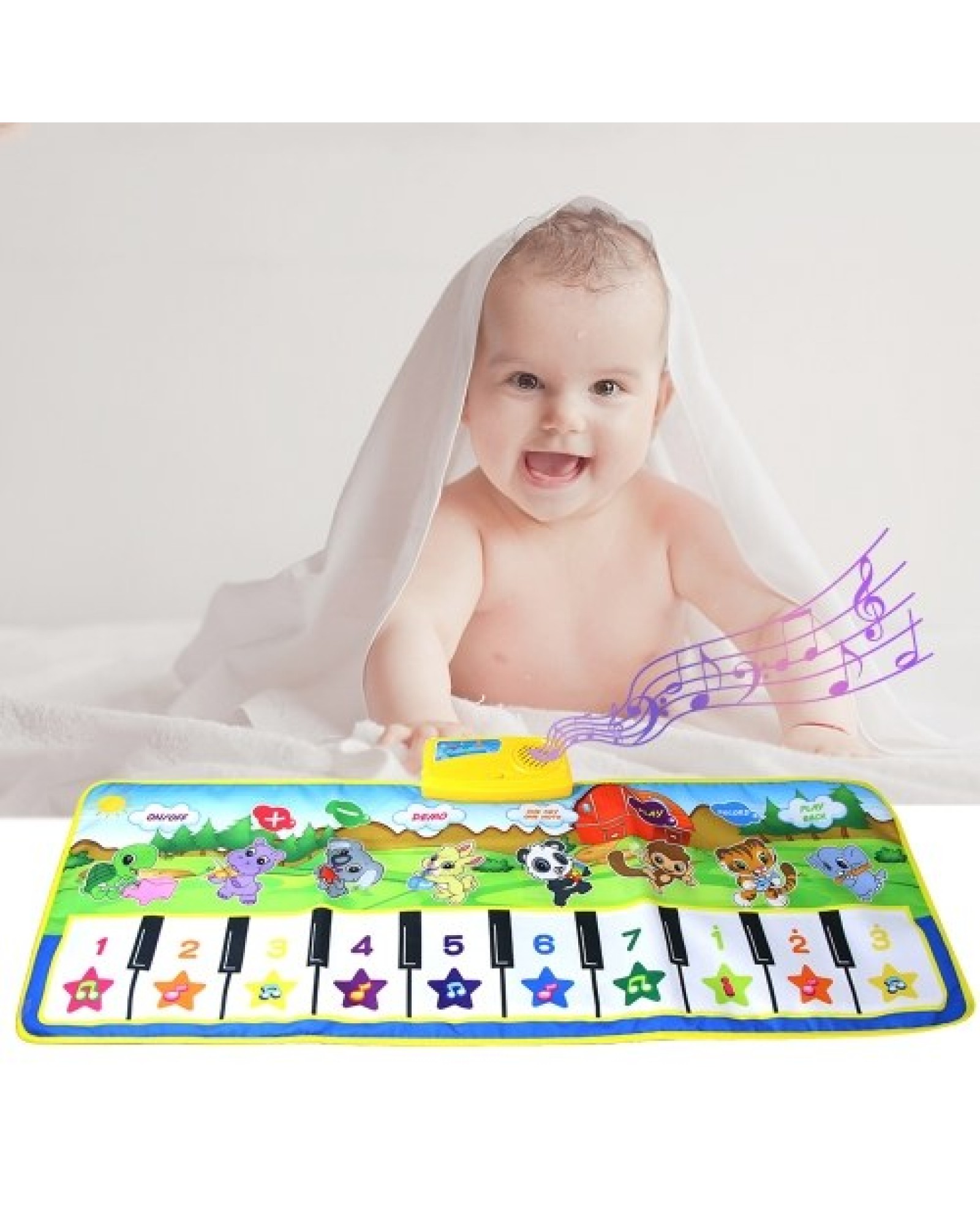Keyboard Music Mat Playmat Educational Musical Carpet Children Piano Carpet Baby Crawling Mat for Kids Toddlers