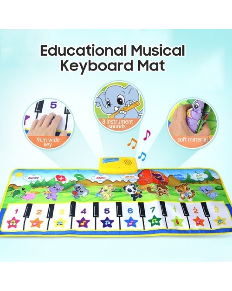 Keyboard Music Mat Playmat Educational Musical Carpet Children Piano Carpet Baby Crawling Mat for Kids Toddlers