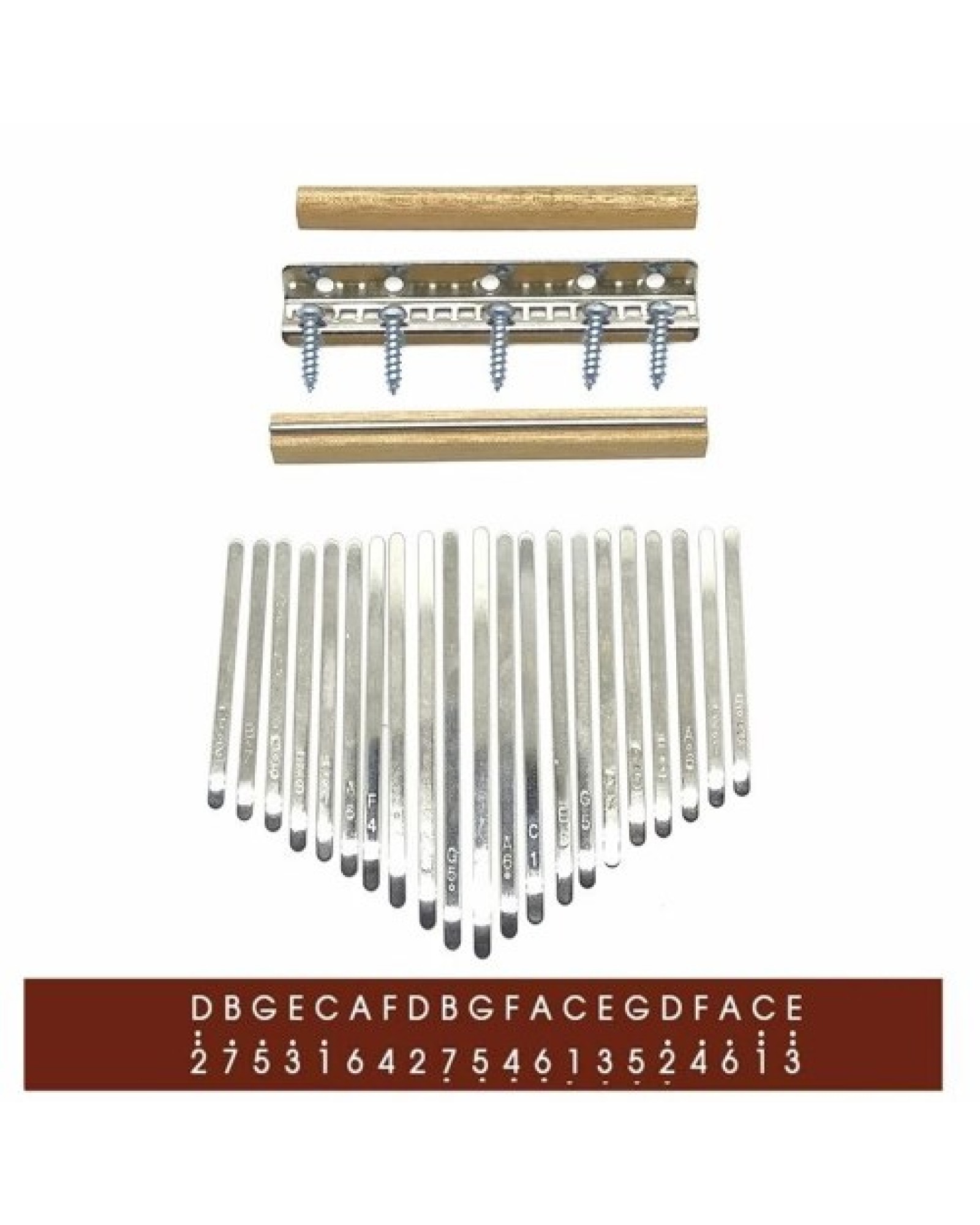 21-Tone Kalimba Keys Set with Tuning Hammer 21 Tones Finger Piano Thumb Piano Playing Pieces Steel Lettering Kalimba Keyboard Mu