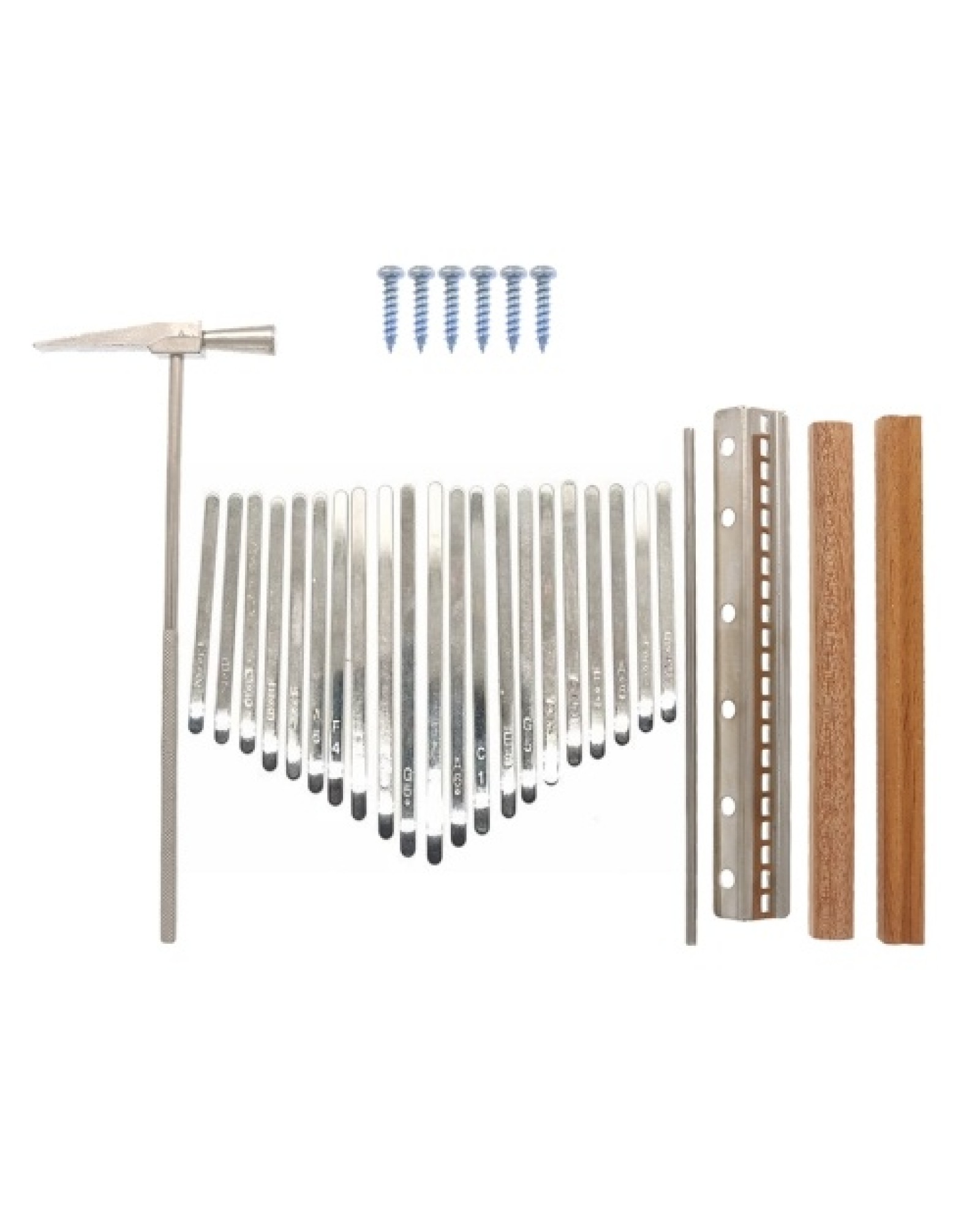 21-Tone Kalimba Keys Set with Tuning Hammer 21 Tones Finger Piano Thumb Piano Playing Pieces Steel Lettering Kalimba Keyboard Mu