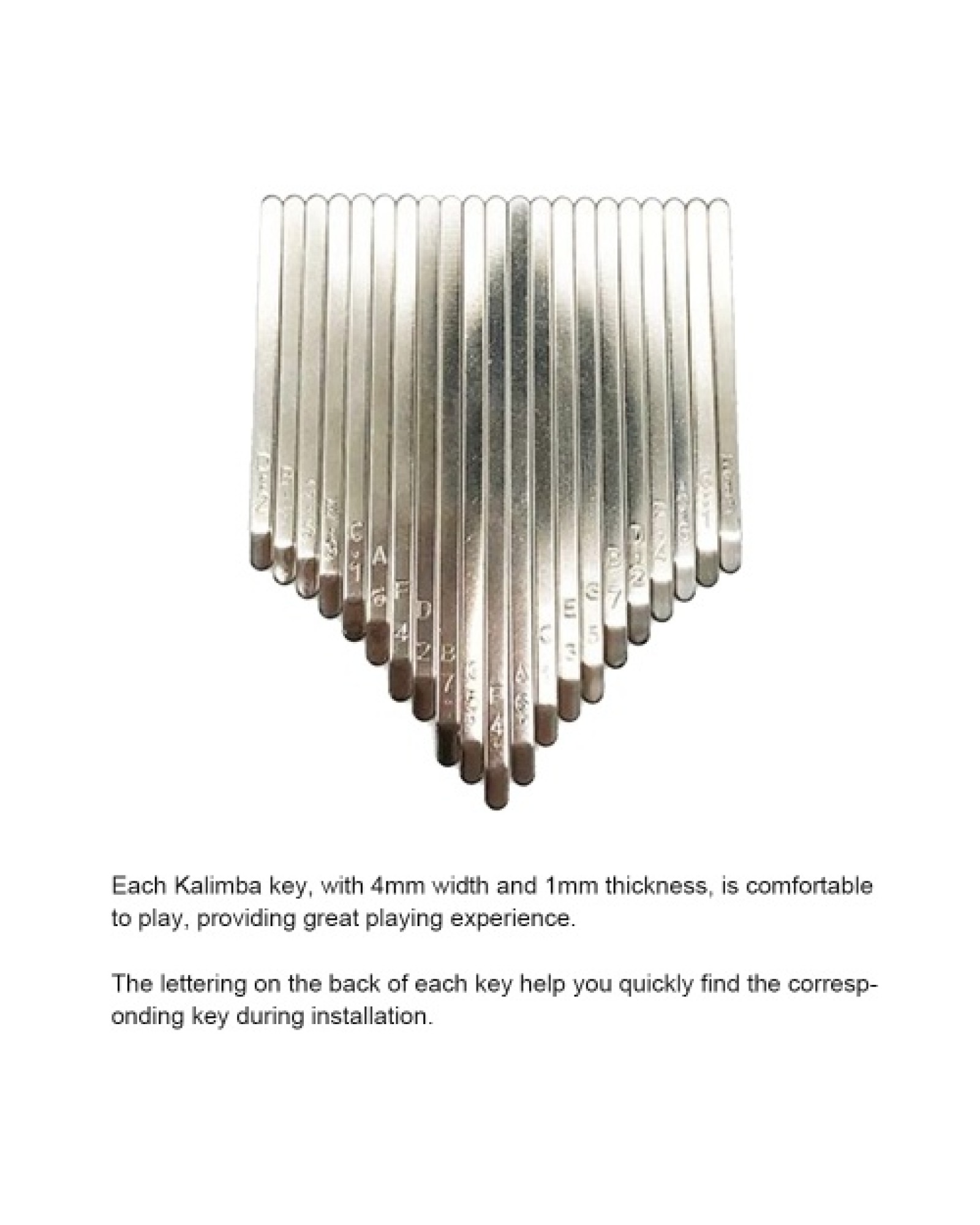 21-Tone Kalimba Keys Set with Tuning Hammer 21 Tones Finger Piano Thumb Piano Playing Pieces Steel Lettering Kalimba Keyboard Mu