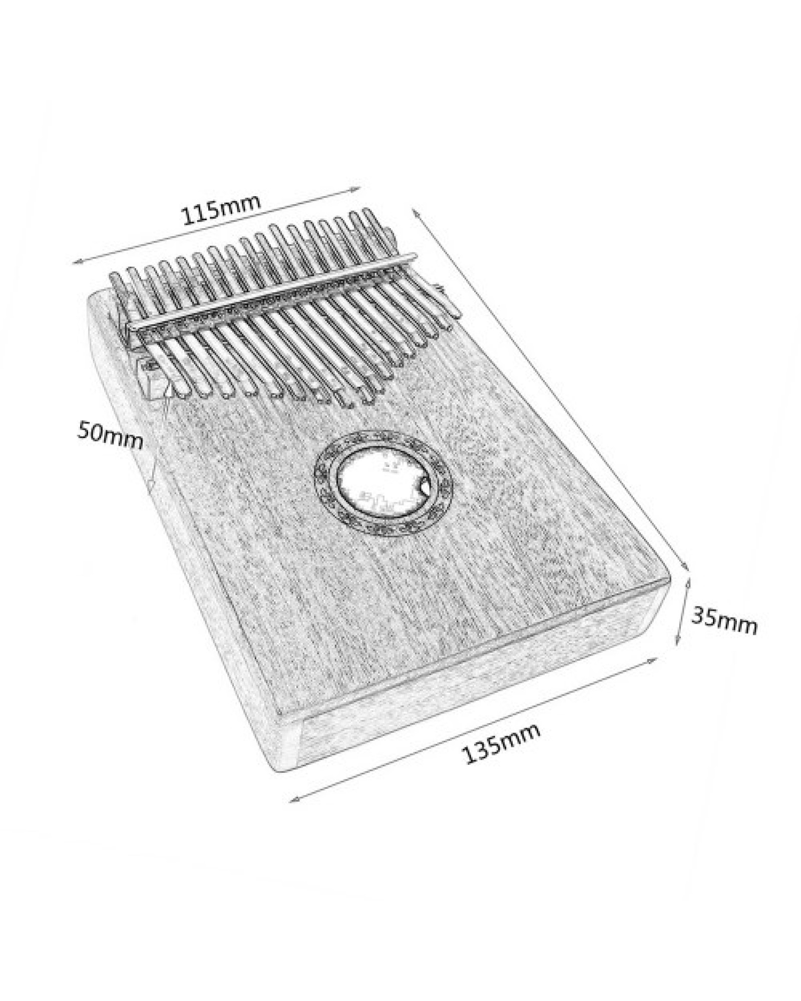 Kalimba Mbira Thumb Finger Piano Portable 17 Keys Solid Wood Musical Instrument Gift for Music Lovers Beginners
