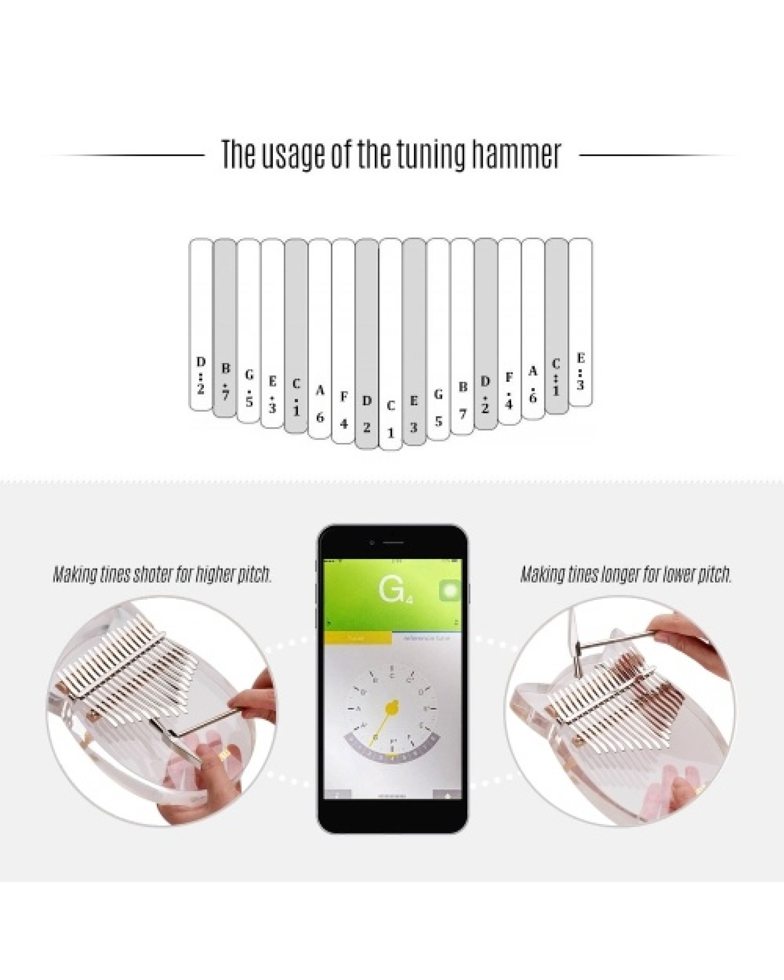 17 Keys Transparent Acrylic Thumb Piano Kalimba