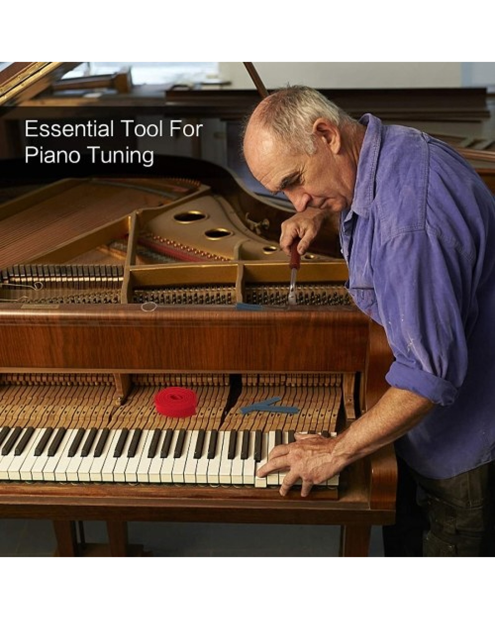 Professional Piano Tuning Kit Tuning Wrench Hammer Temperament Strip Mute Kit Piano DIY Fixing Set