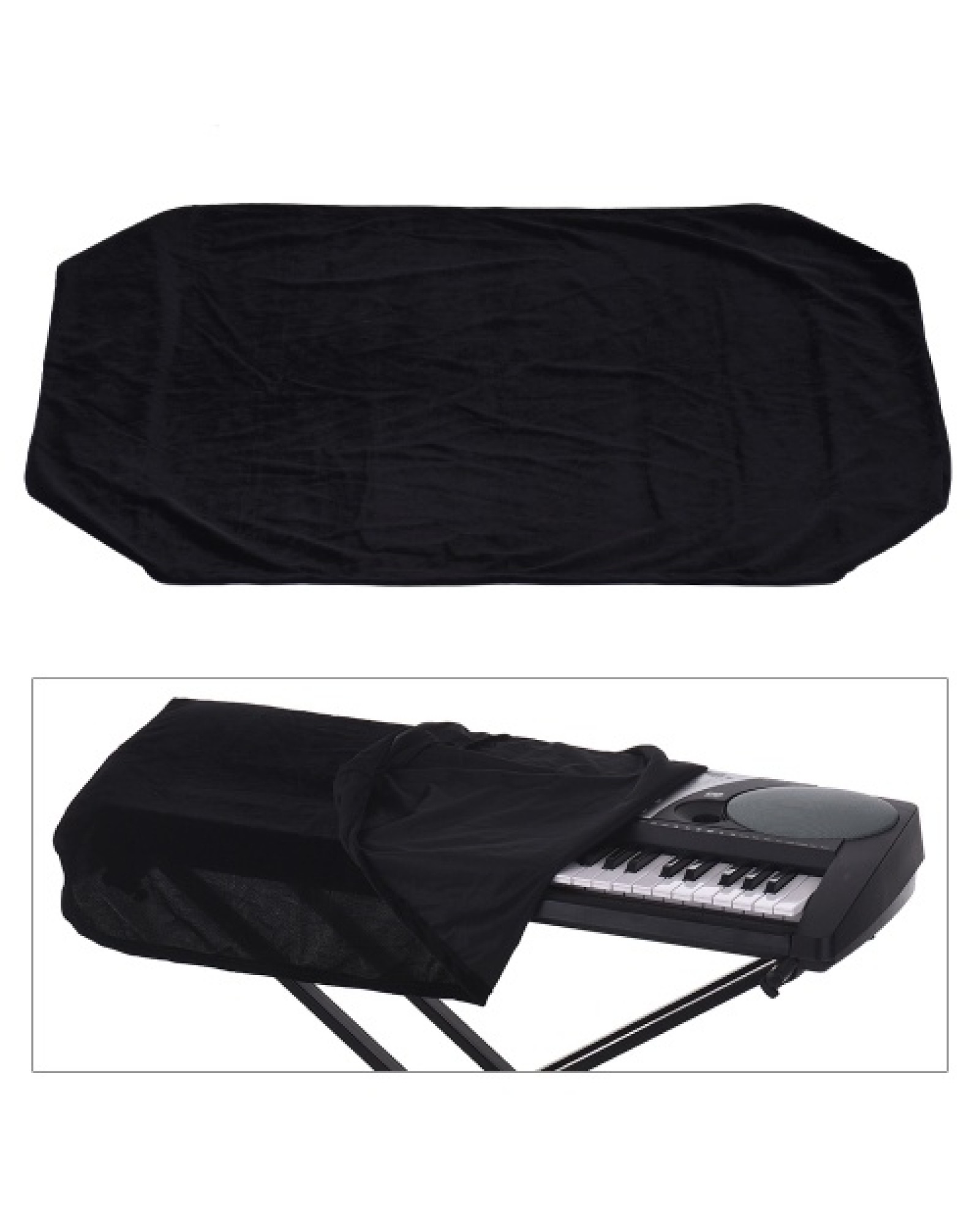 61/76 Keys Electronic Piano Keyboard Dust Cover Black Soft Cloth Anti-Dust Protector Washable
