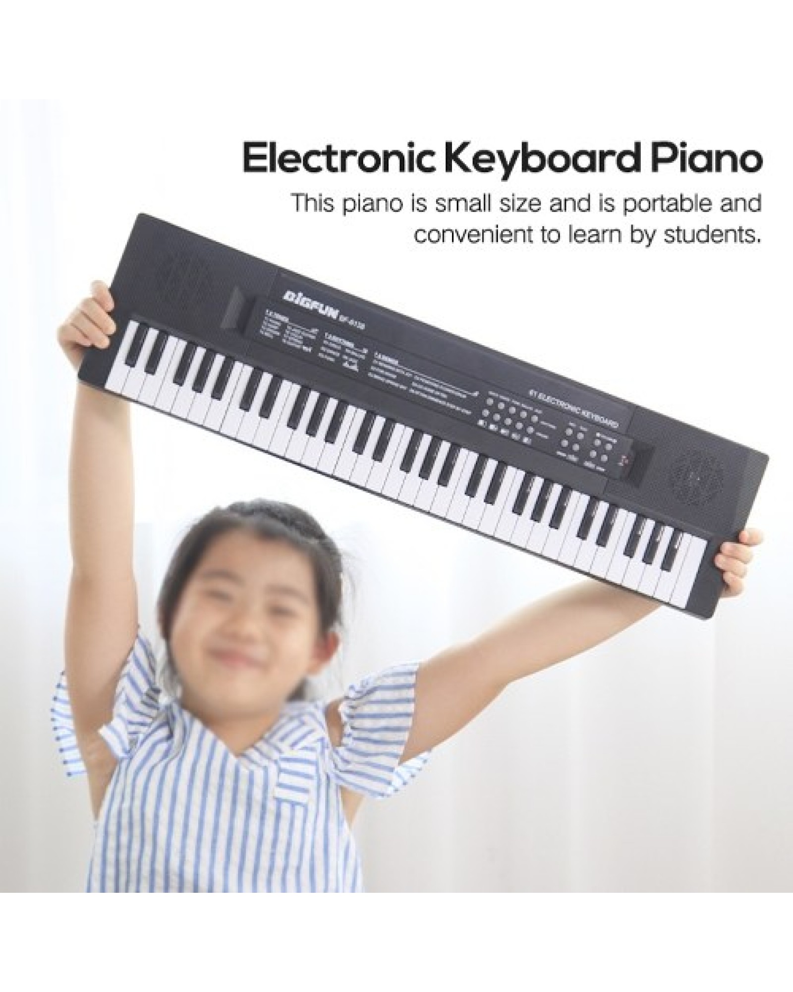61 Keys Digital Music Electronic Keyboard Kids Multifunctional Electric Piano for Piano Student with Microphone Function Musical